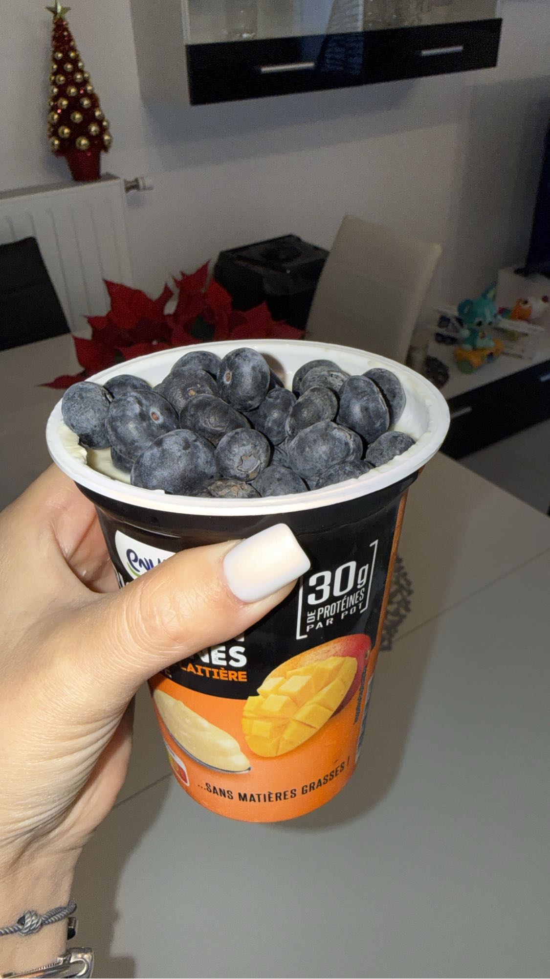Yaourt protéiné aux myrtilles