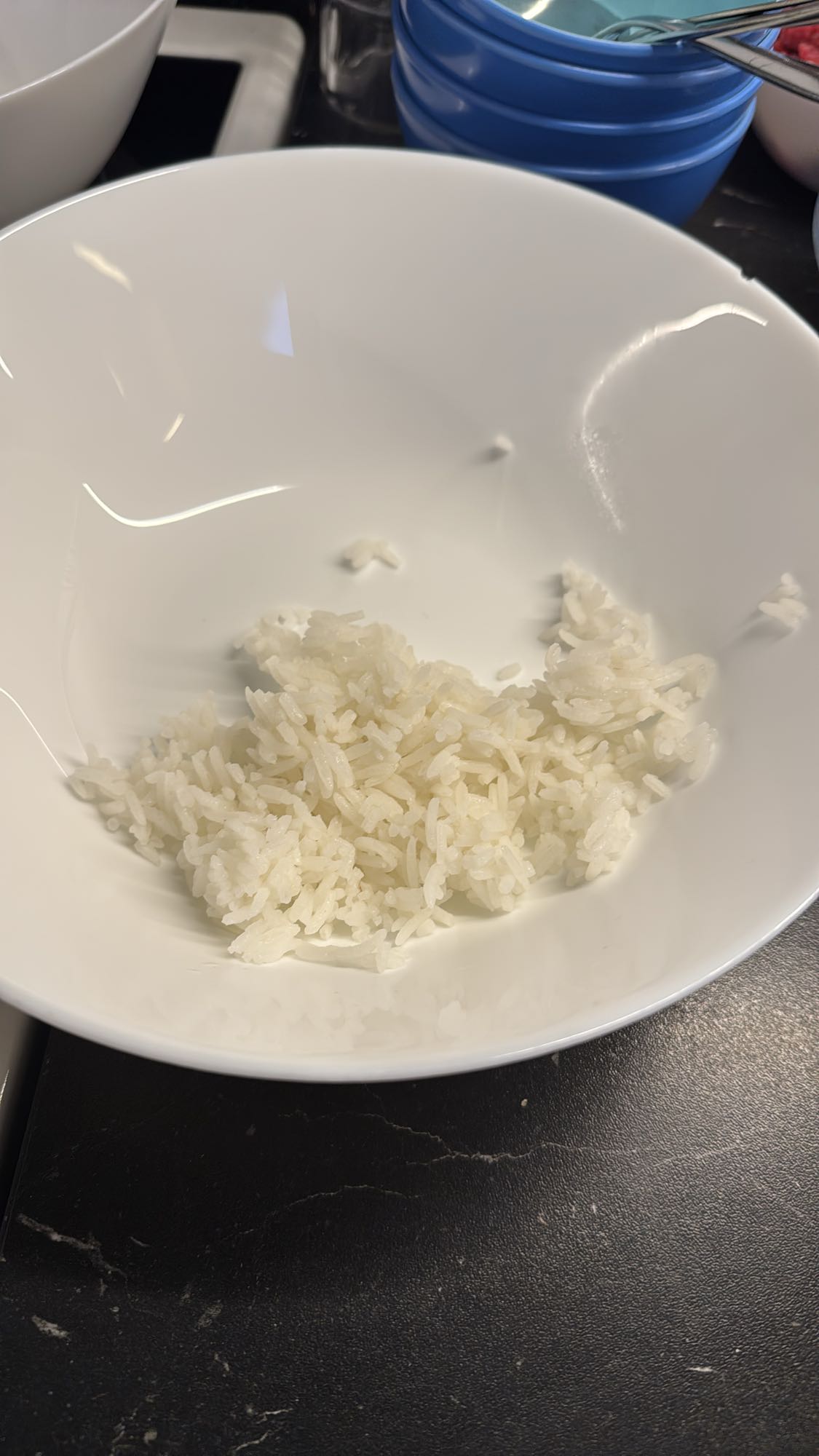 Liten portion kokt ris