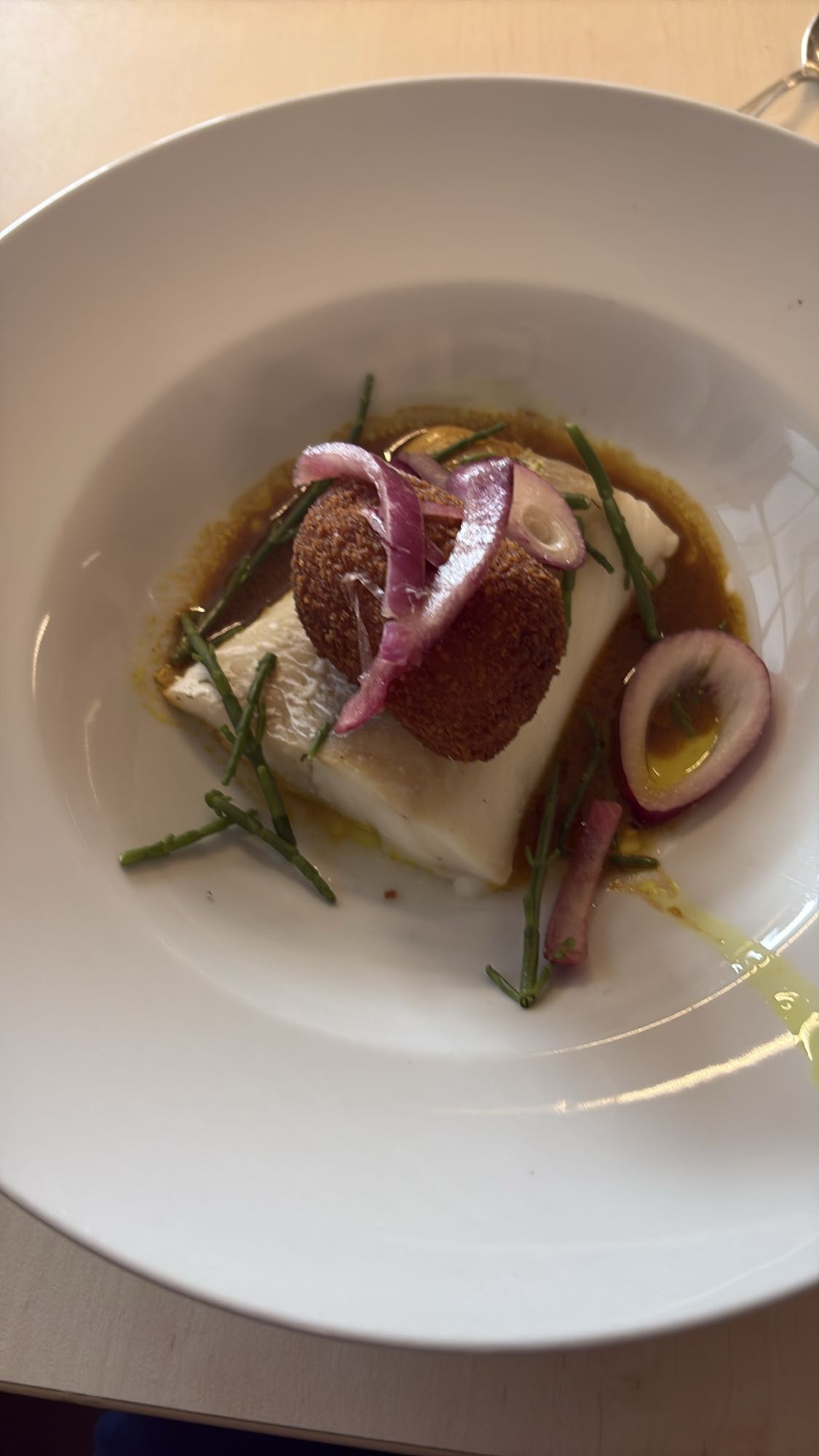 Kabeljauw met falafel