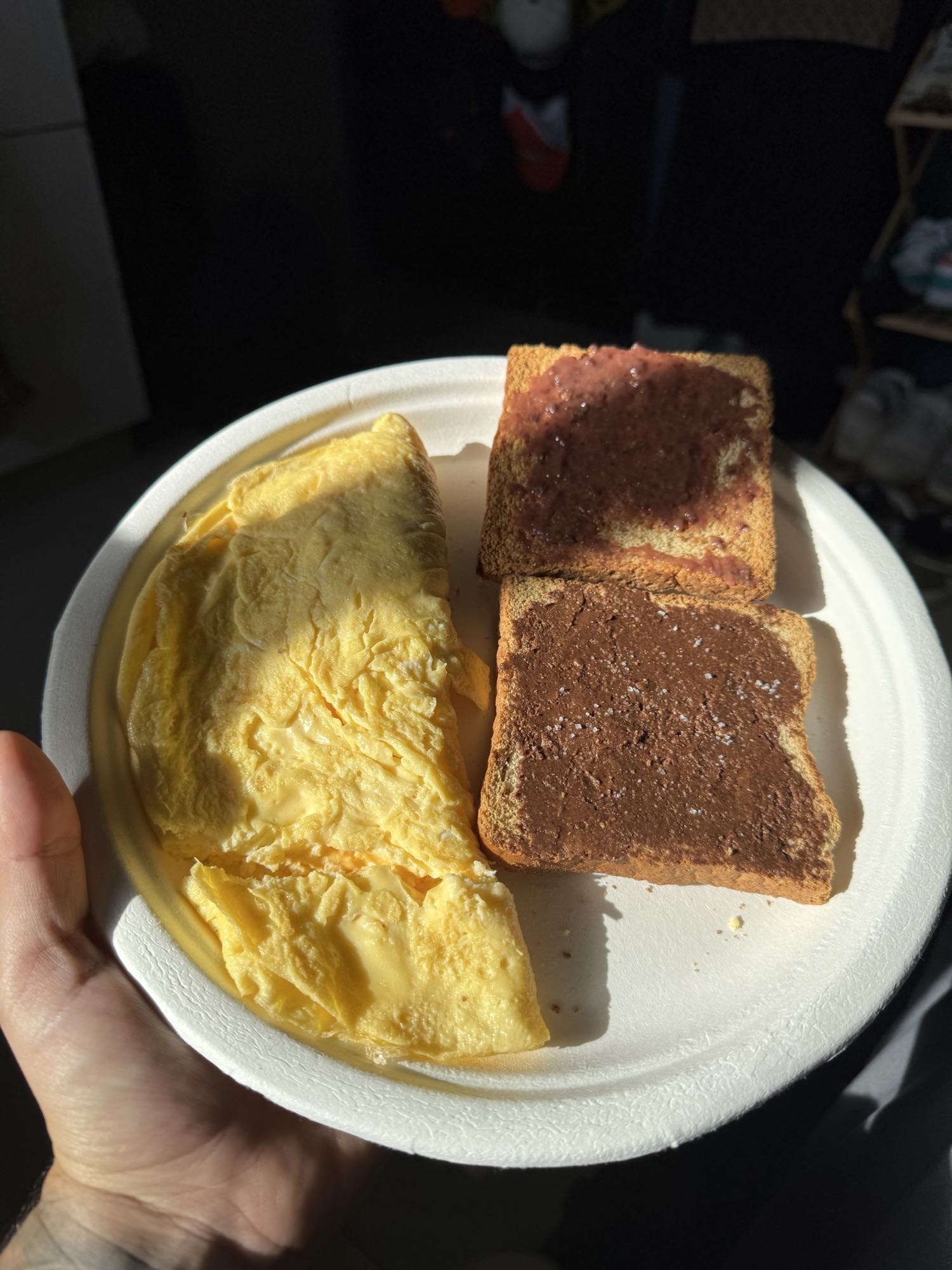Tostadas con omelette