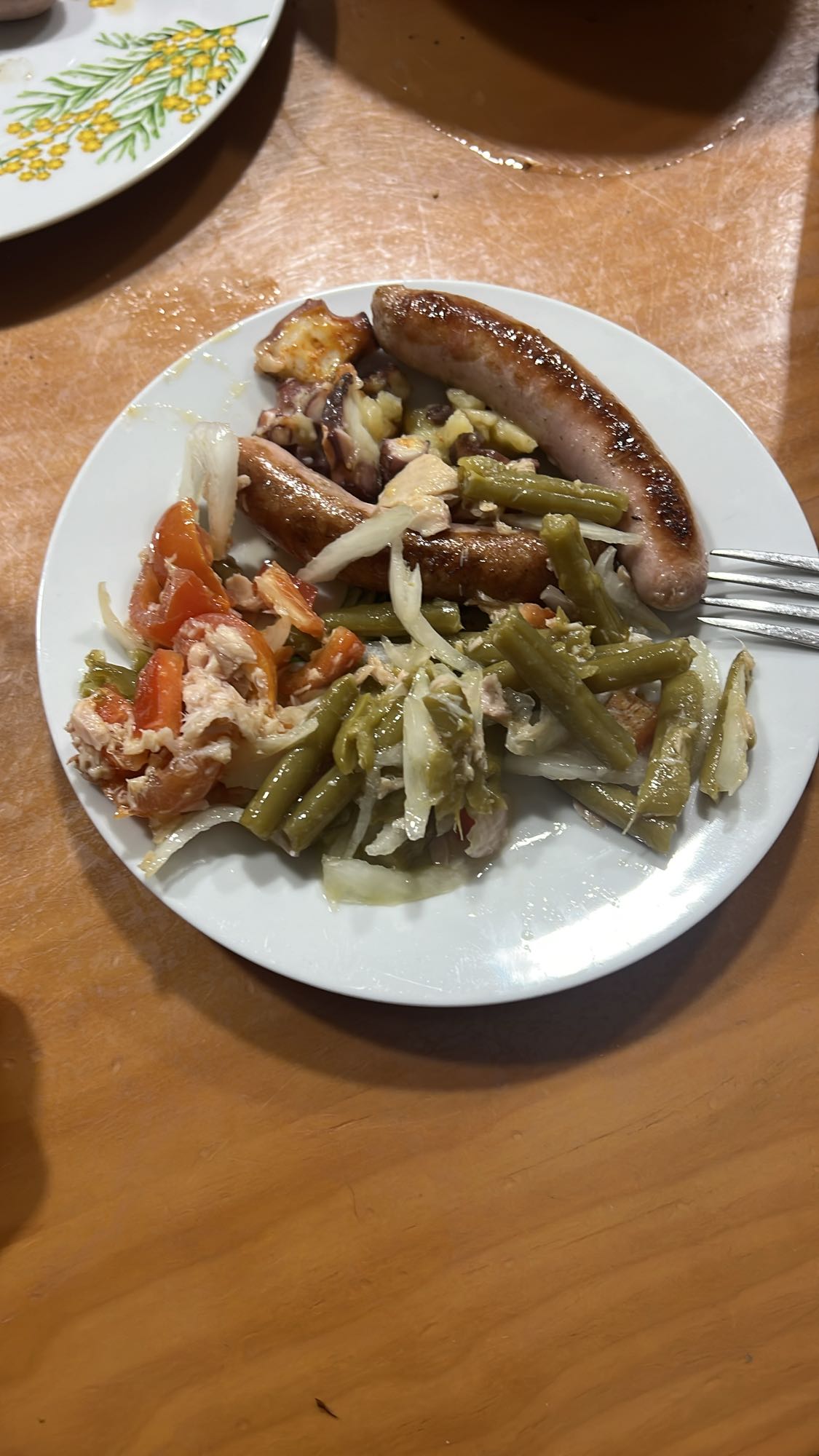 Salchicha con verduras