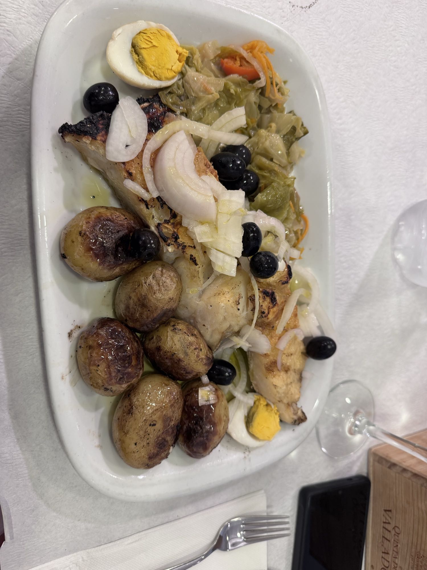 Grilled cod with veggies