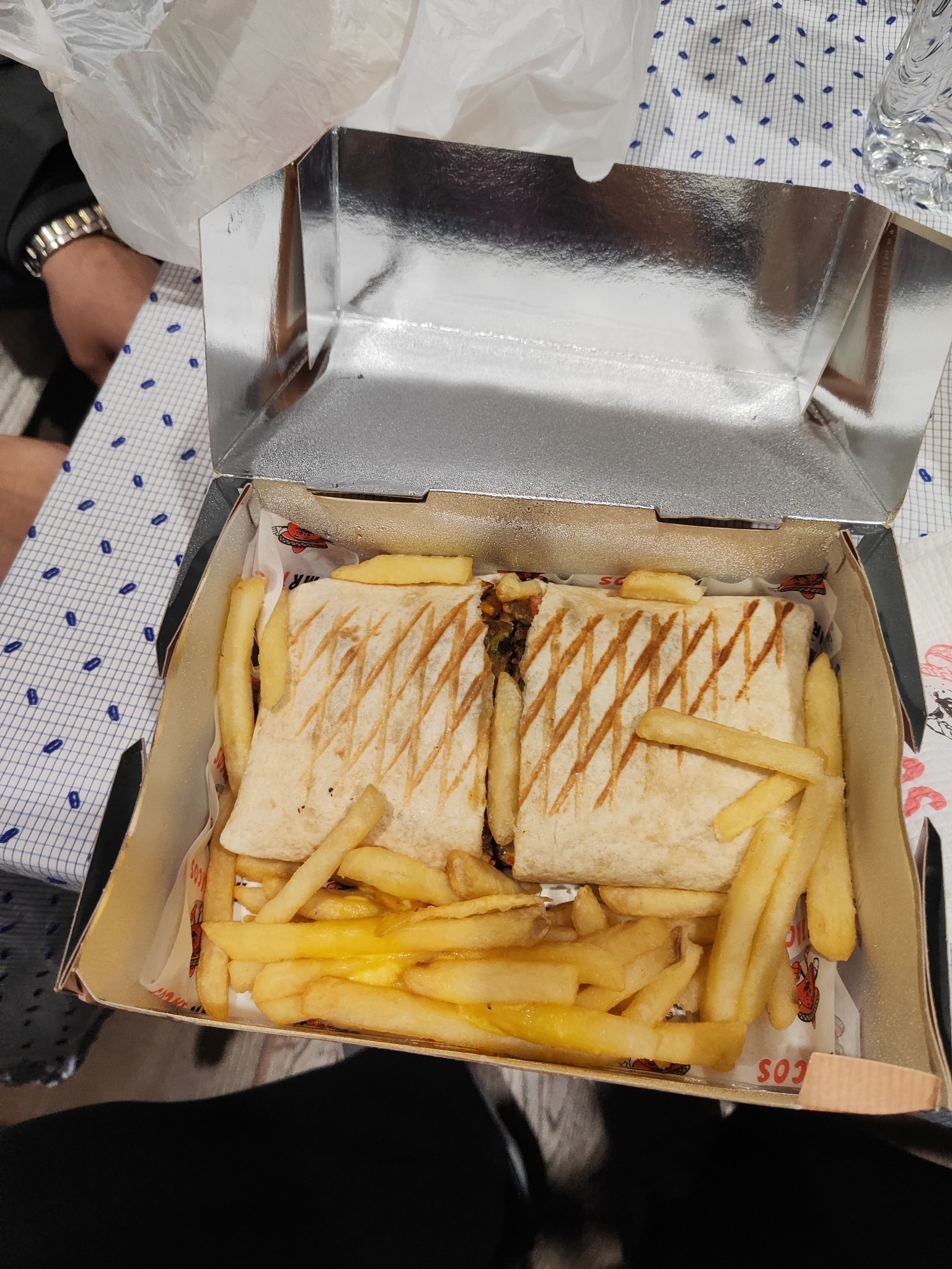 Grilled wrap with fries