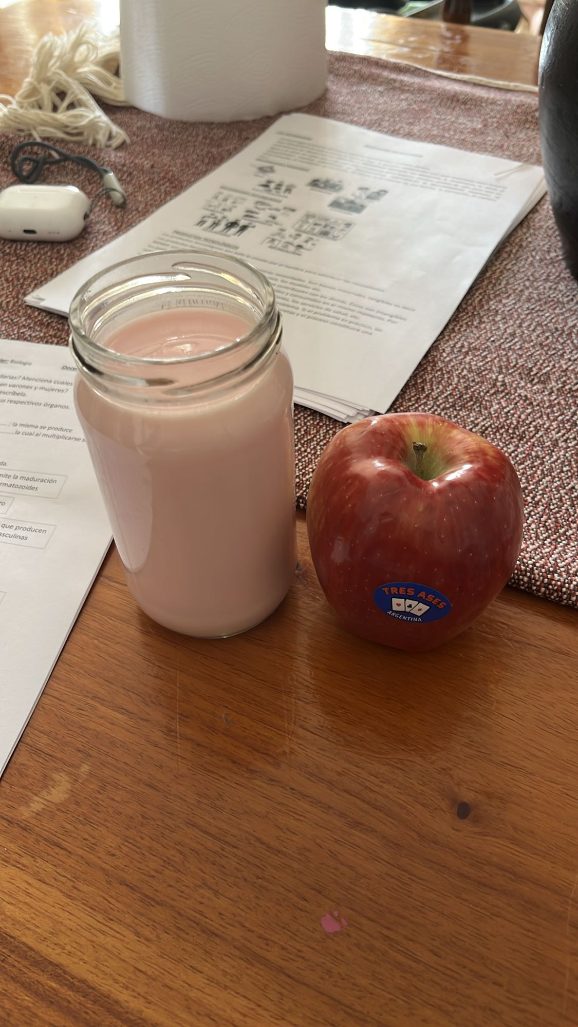 Batido y manzana