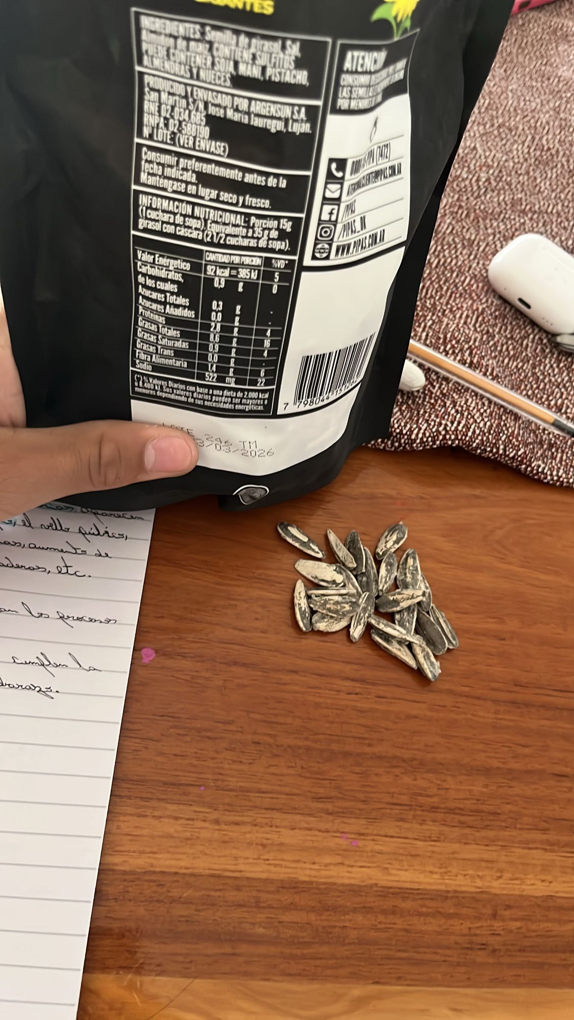 Semillas de girasol saladas