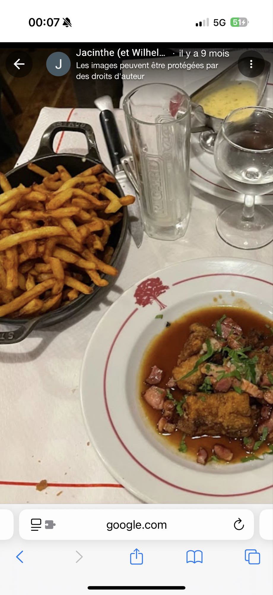 Frites et viande en sauce