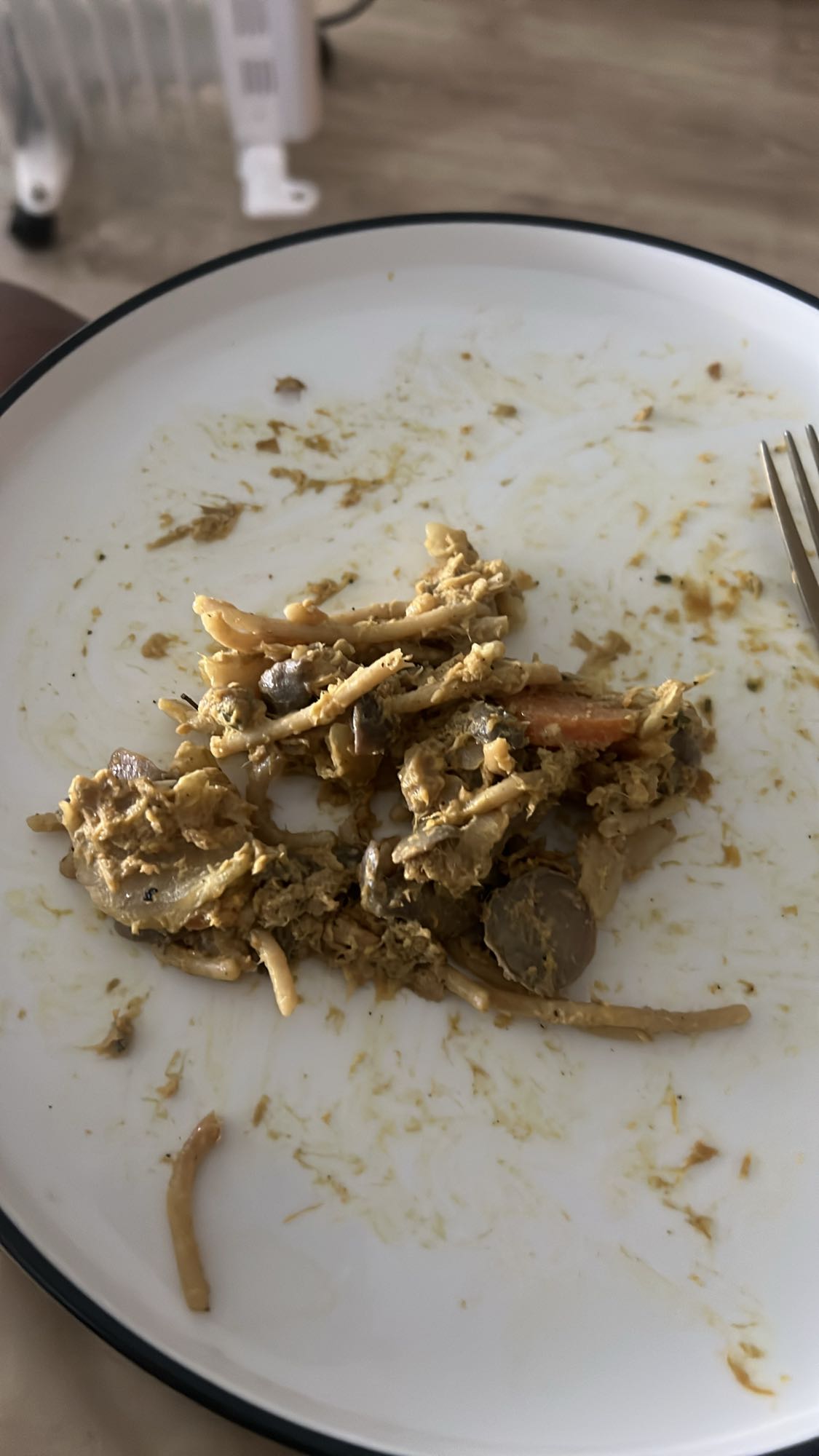 Restes d'œufs aux champignons
