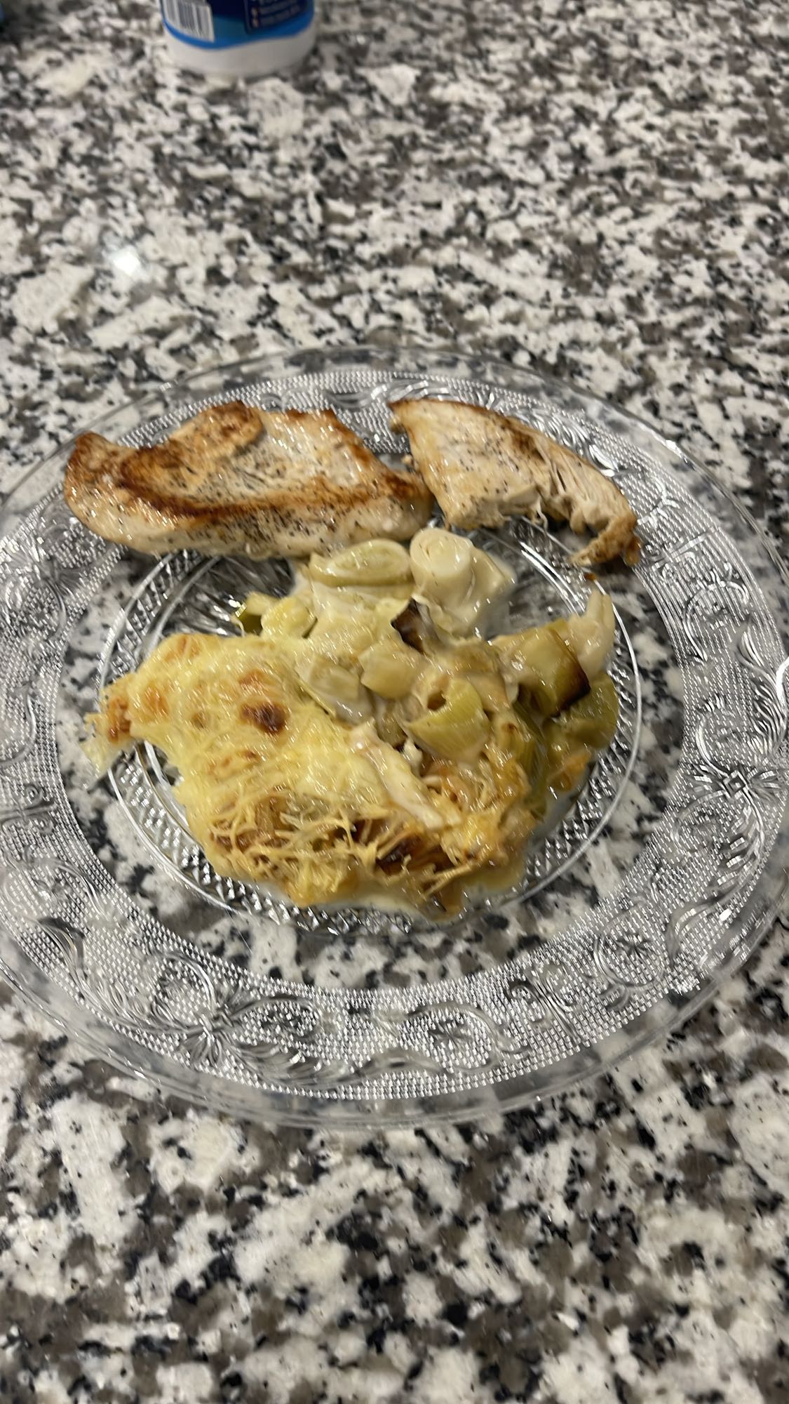 Poulet grillé et gratin