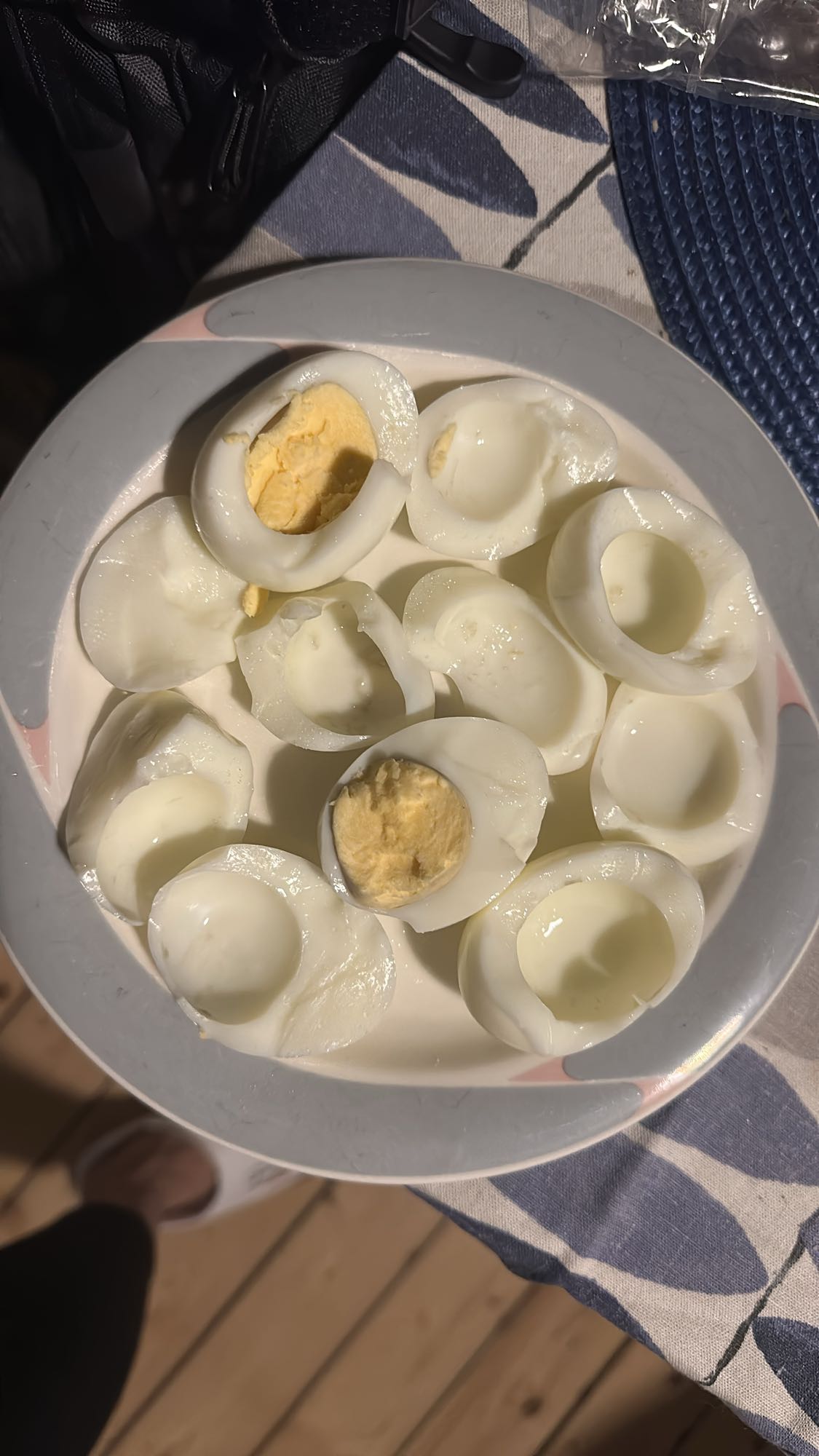 Kokta ägg utan gula