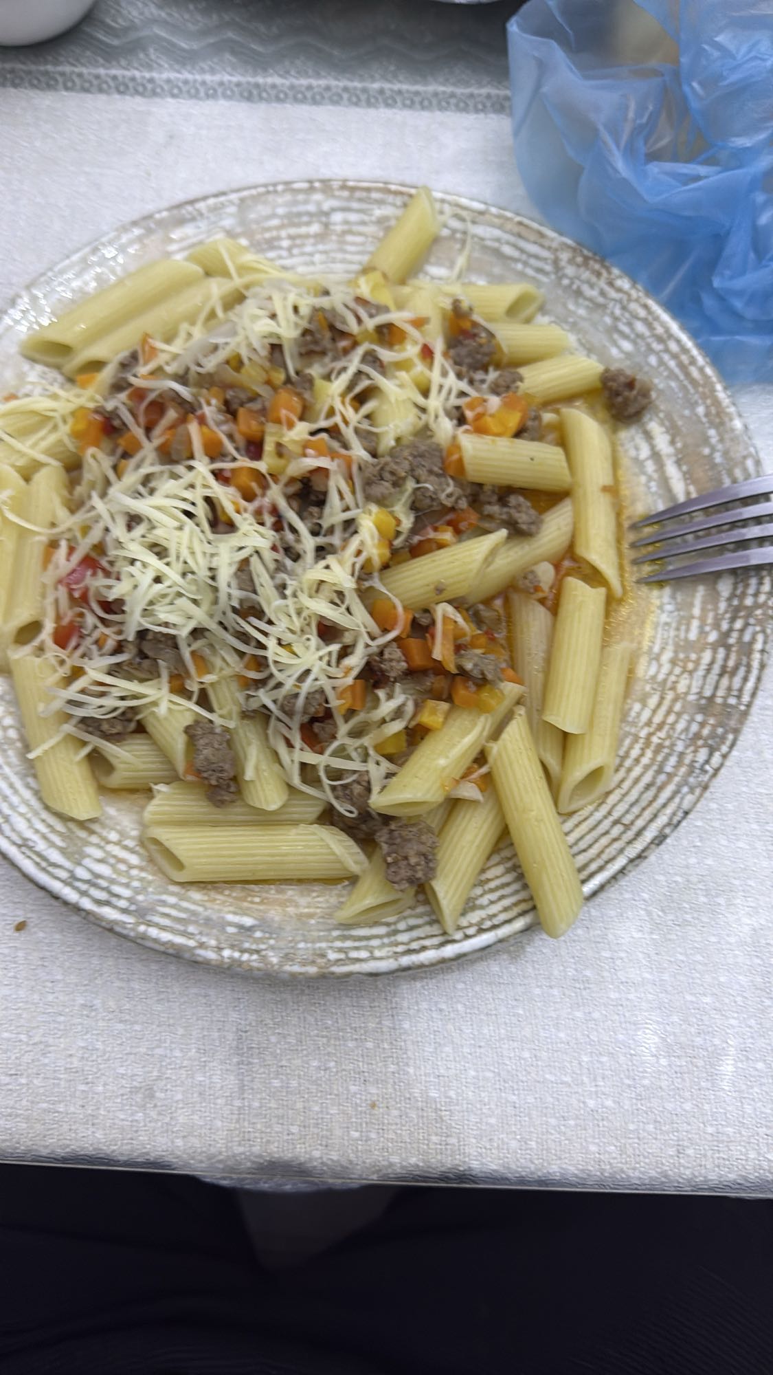 макароны с мясом и сыром