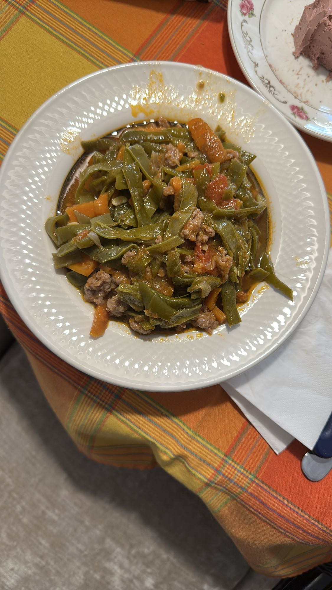 Ejotes con carne molida