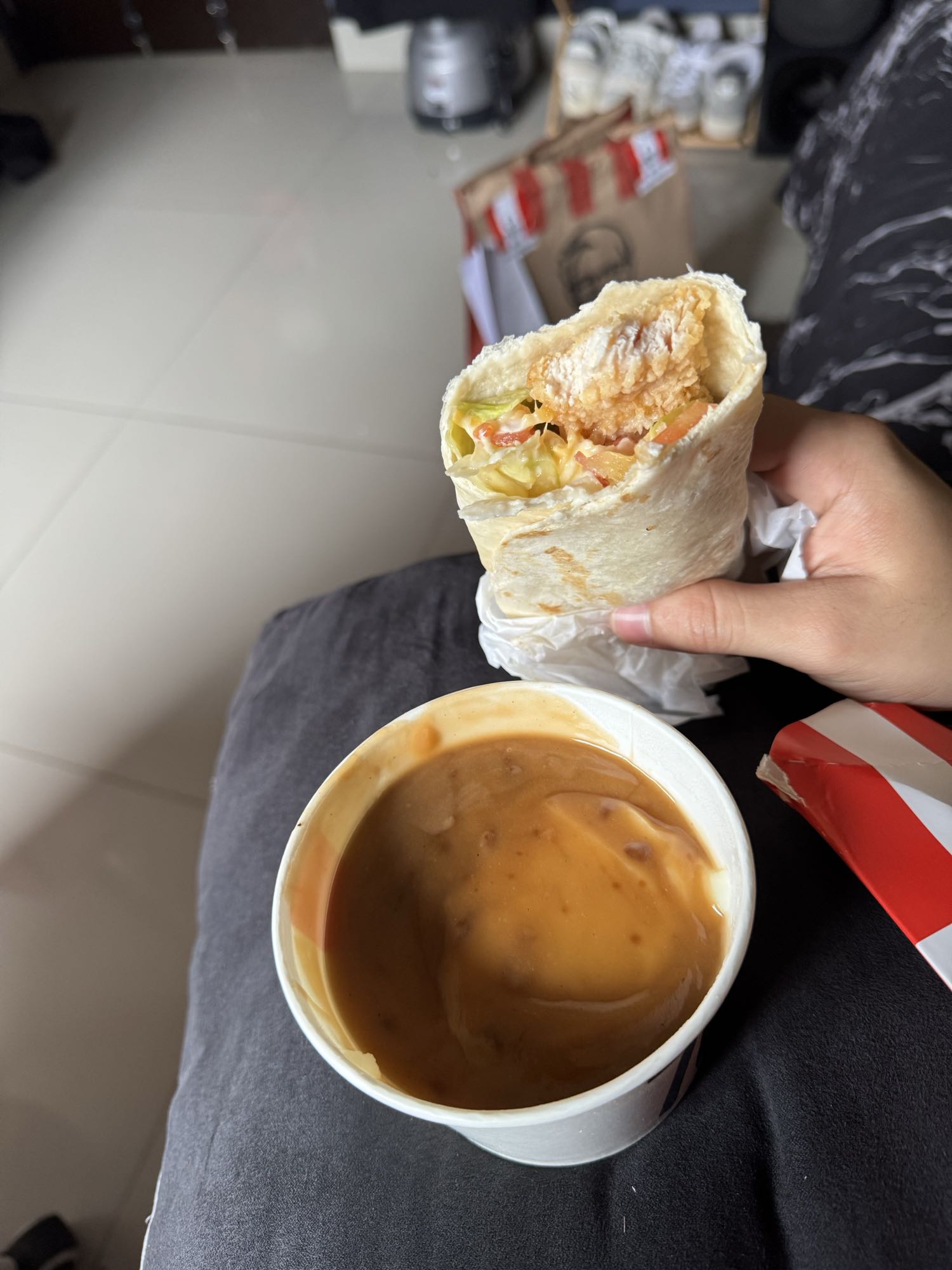 Wrap con puré de papa