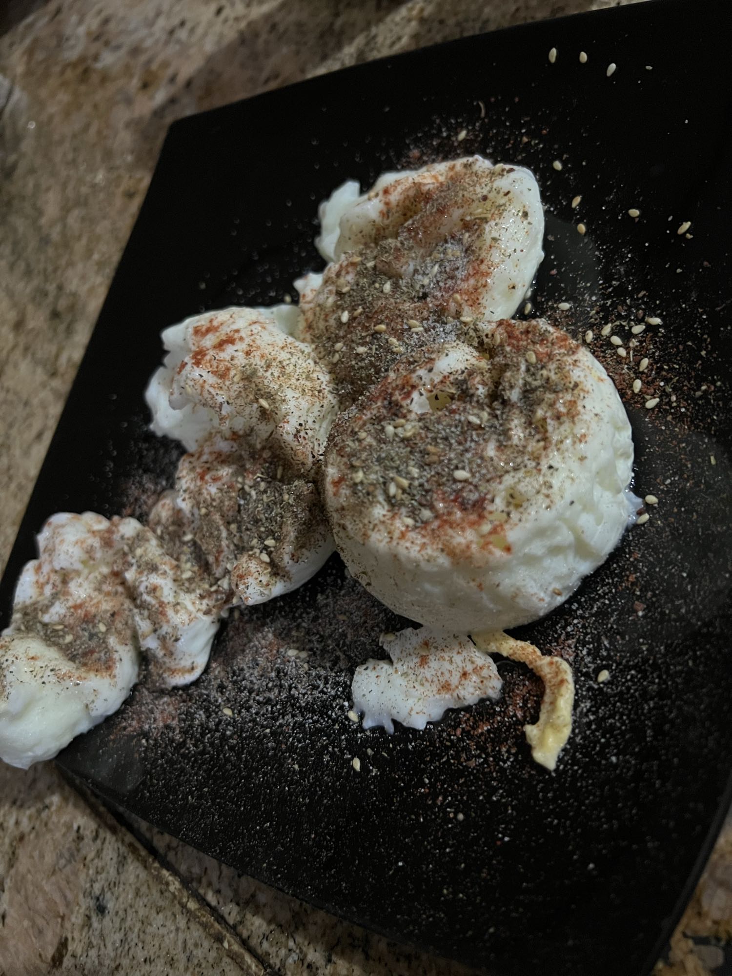 Spiced Poached Egg Whites with One Whole Egg