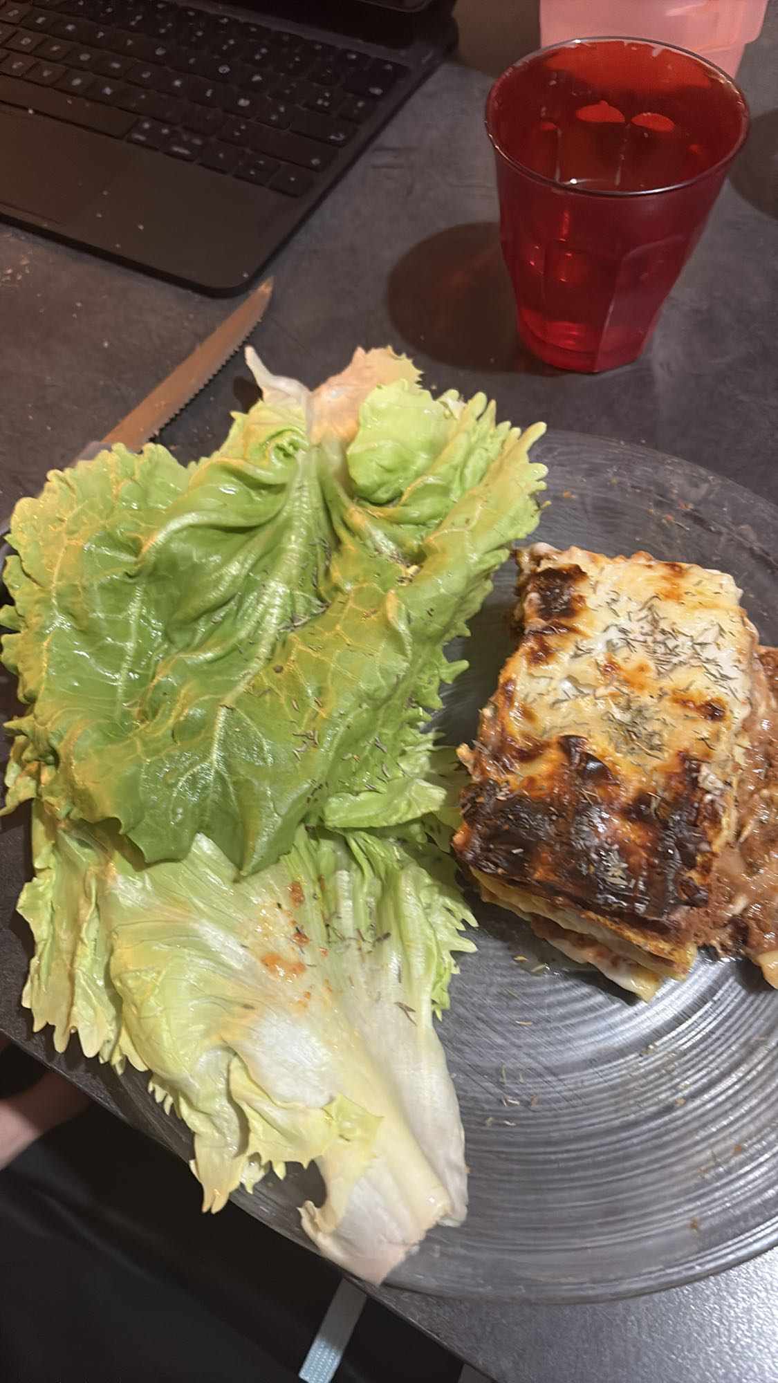 Lasagnes et laitue