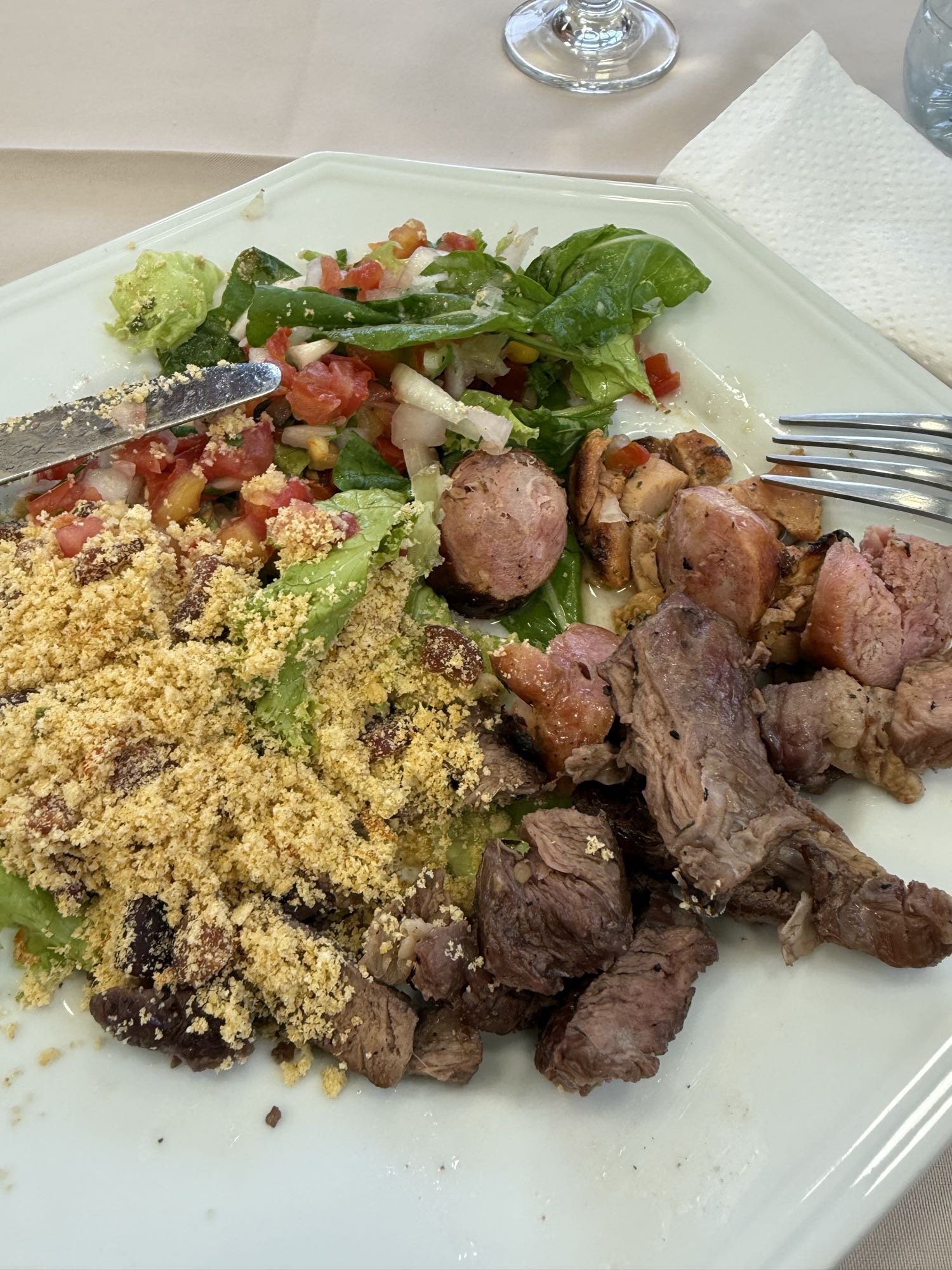 Churrasco com salada