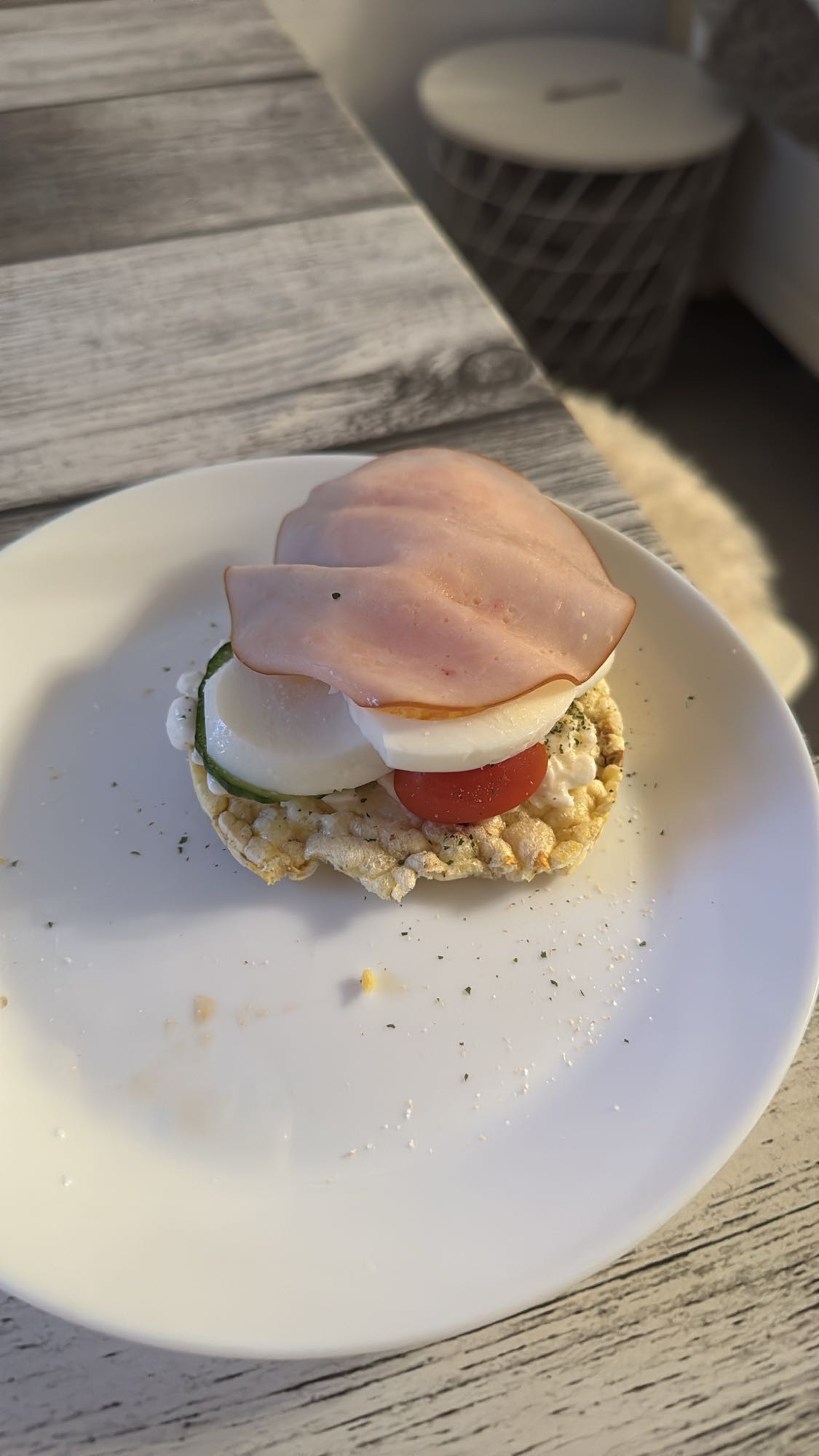 Riskaka med pålägg