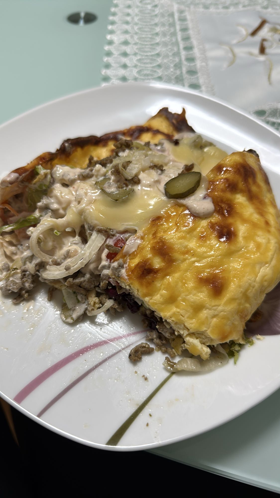 Hackfleisch-Blätterteig-Tasche