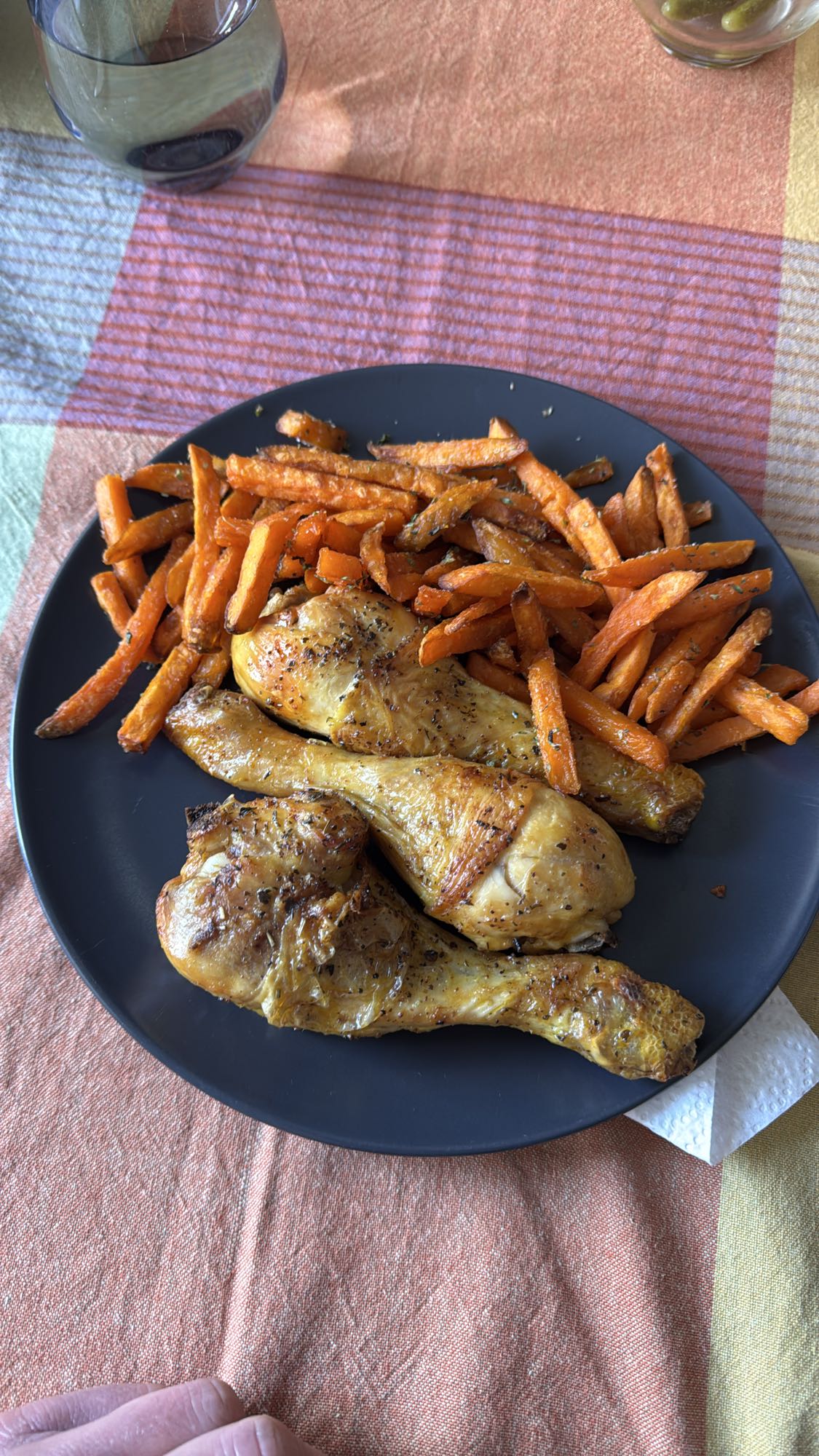 Pollo con batata al horno sin aceite