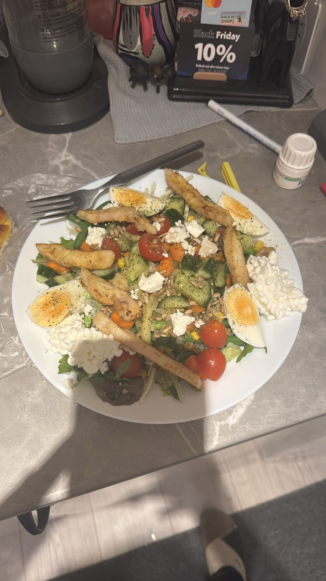 Kycklingsallad med ägg