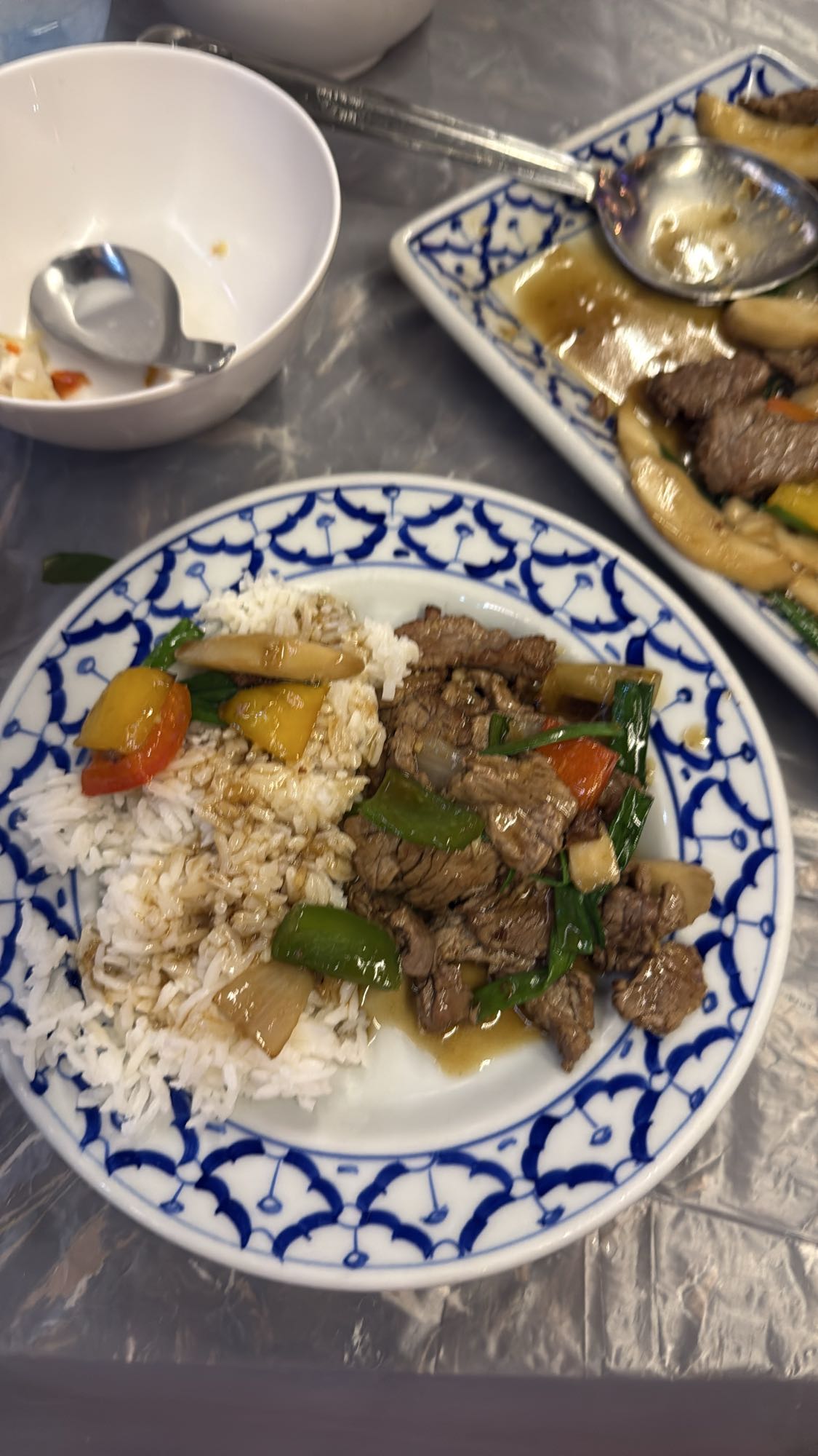 Beef stir fry with rice