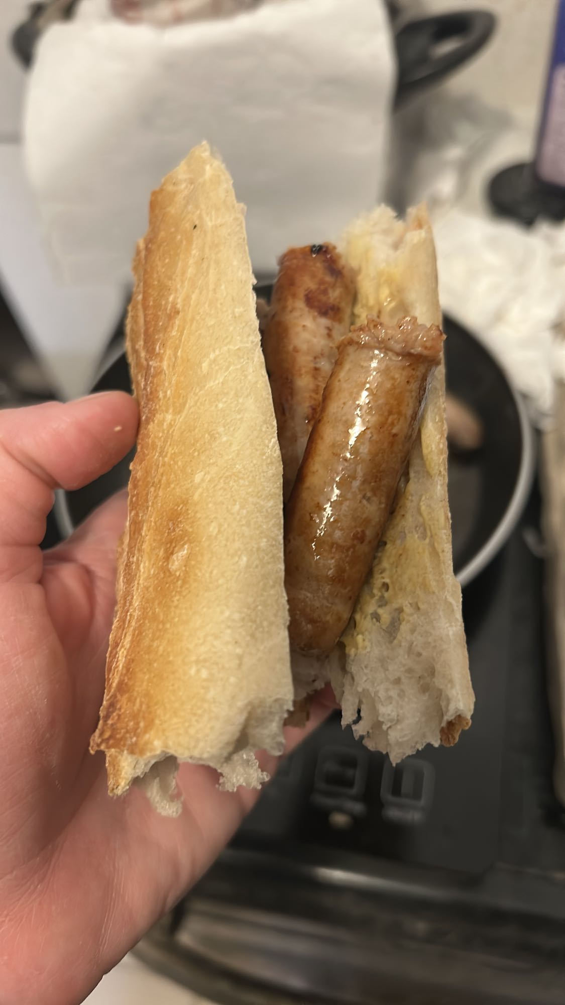 Sandwich saucisse baguette