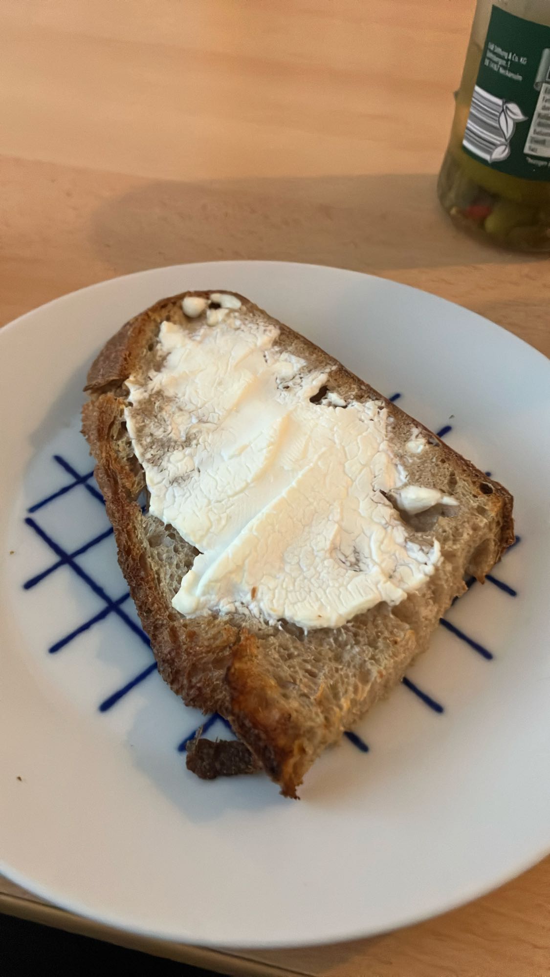 Pão com cream cheese e whey sabor morango