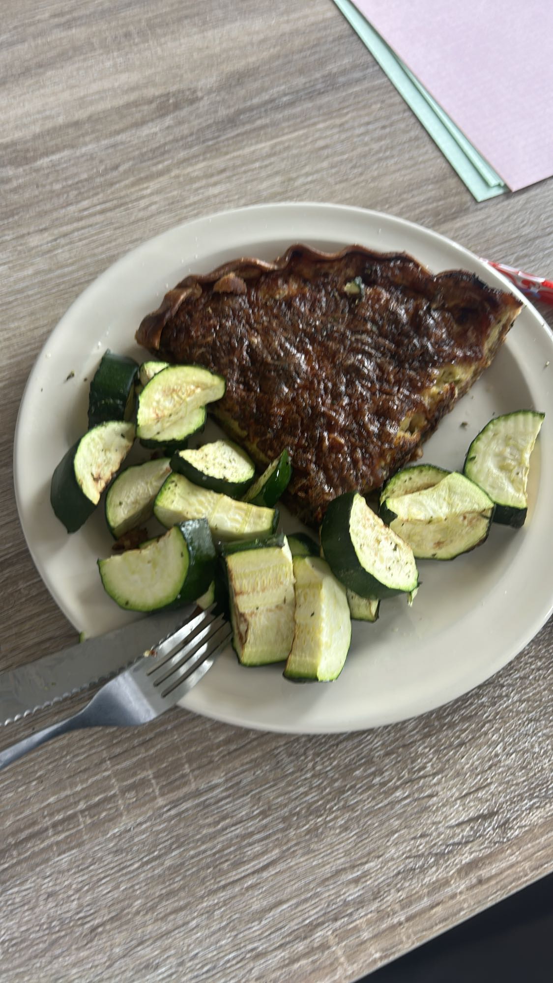 Quiche et courgettes
