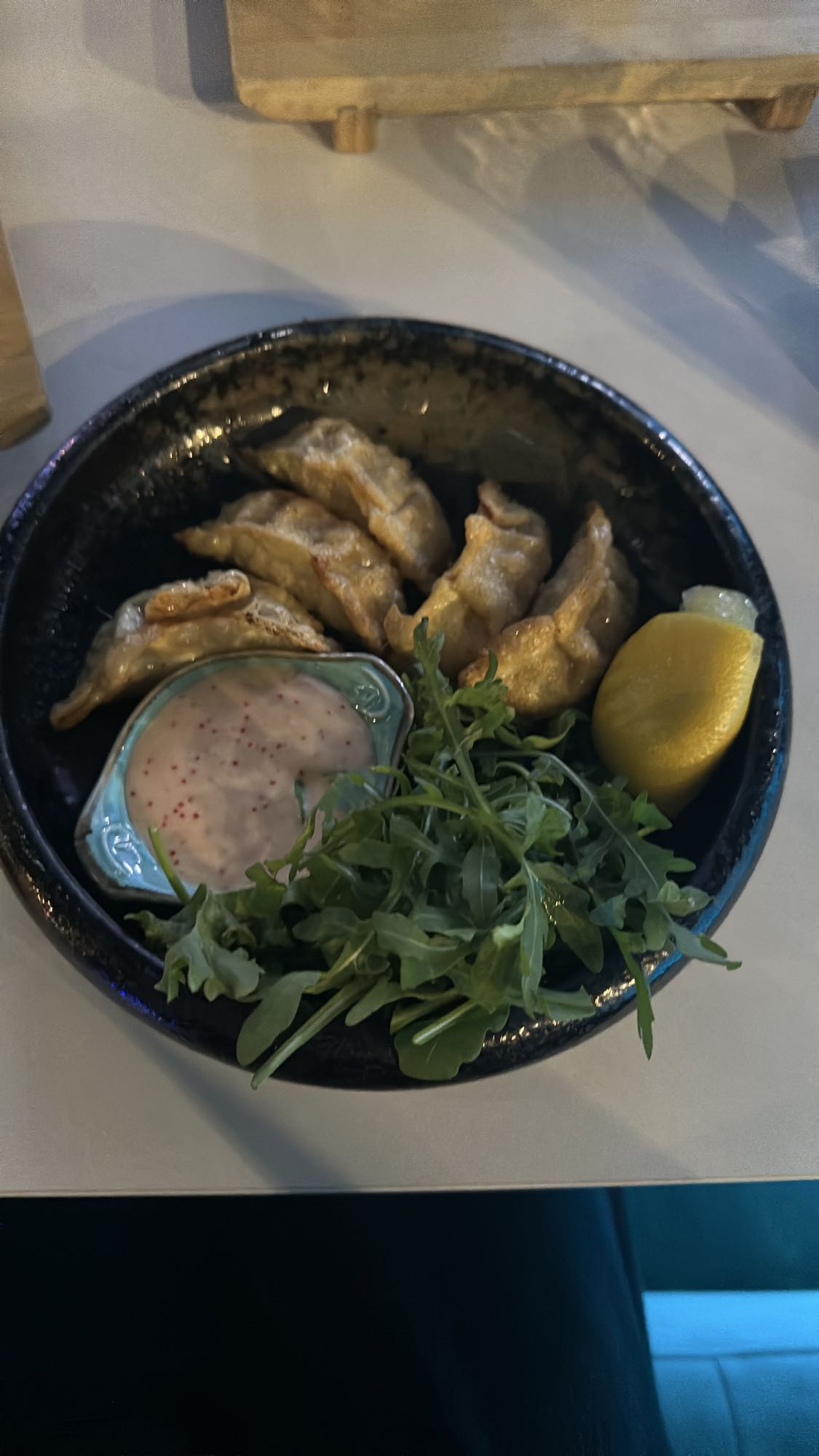 Dumplings with greens