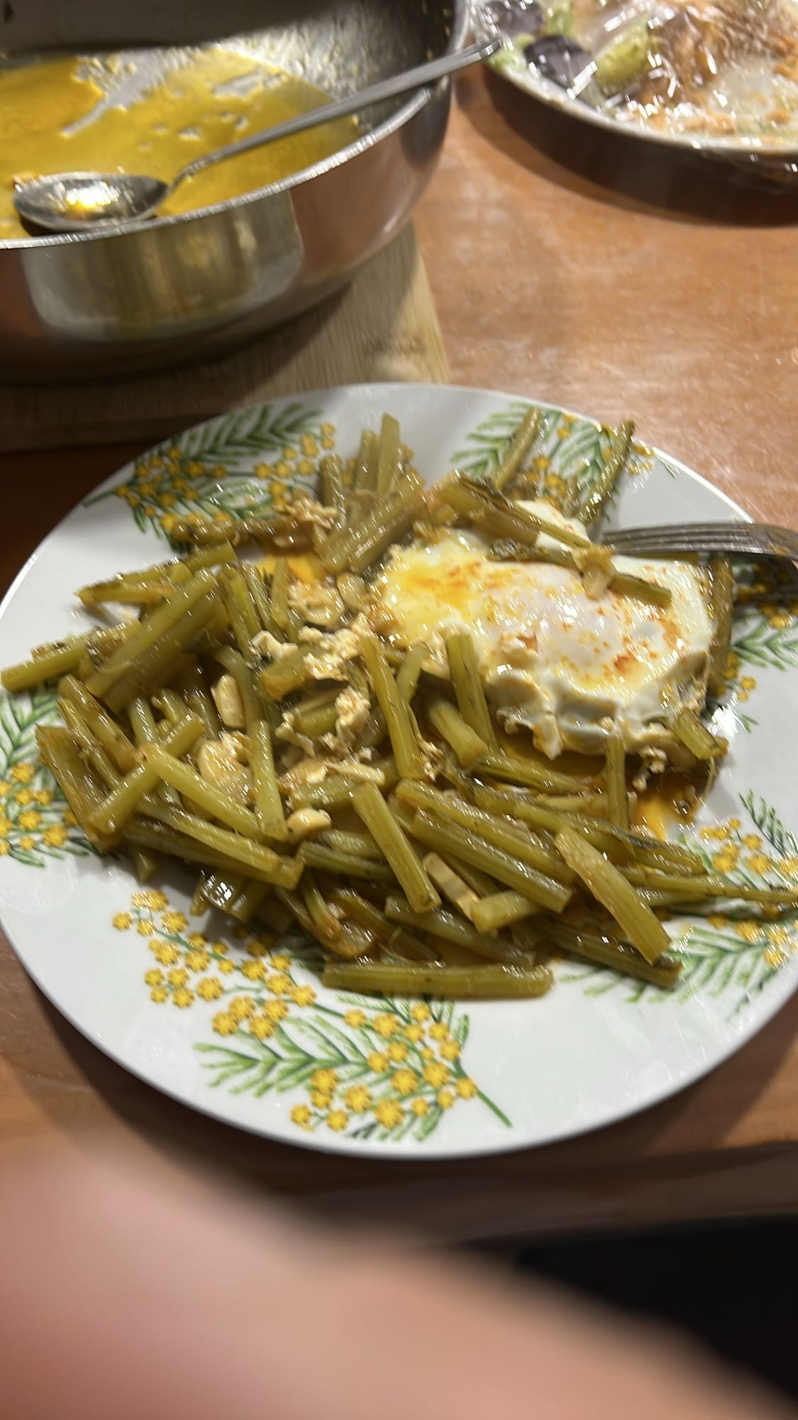 Judías verdes con huevo