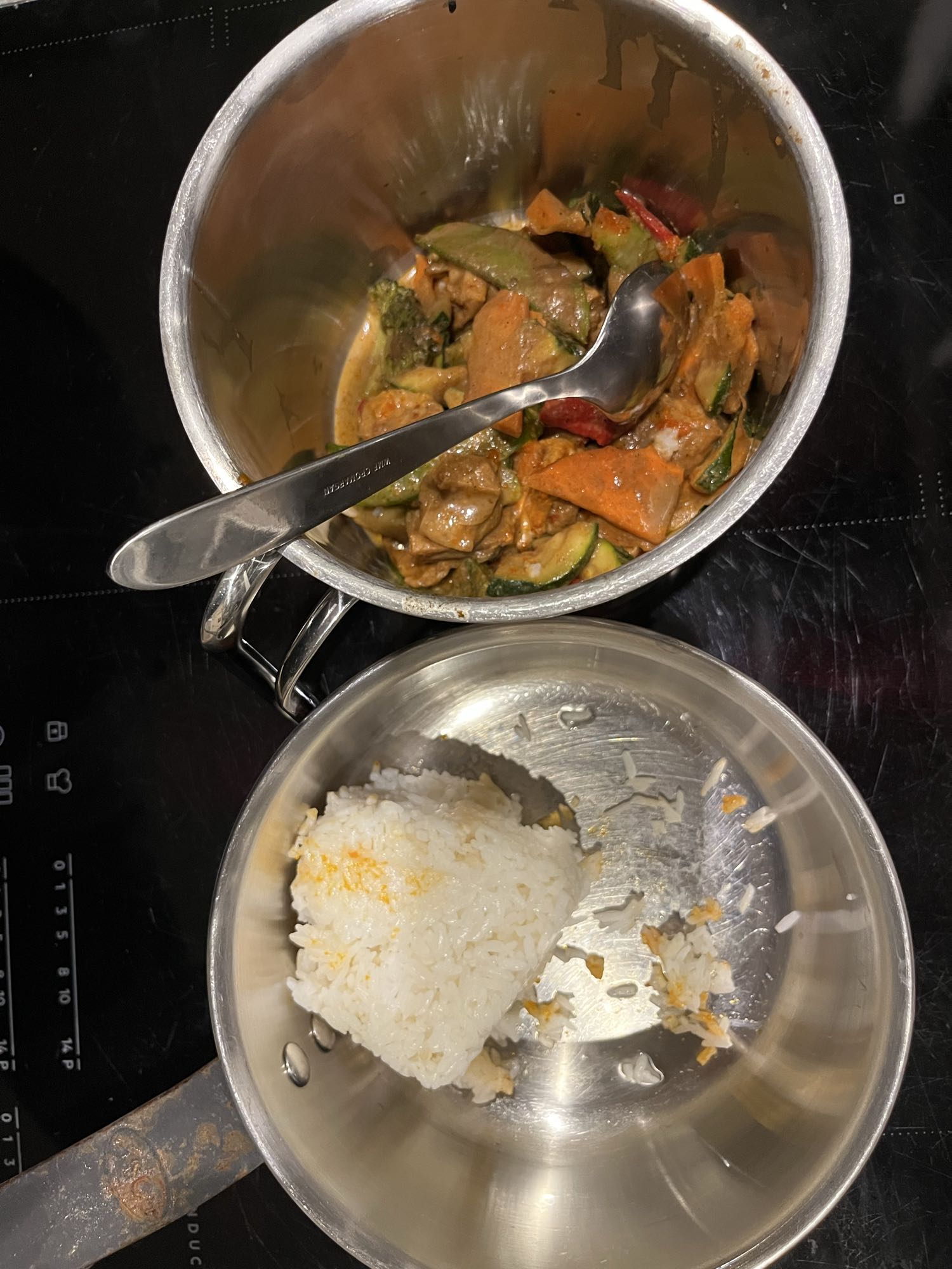 curry de verduras y arroz