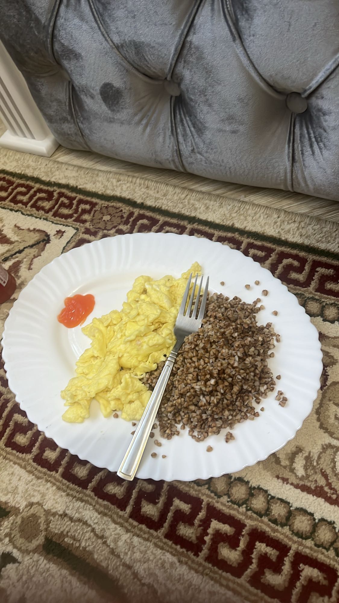 гречка с яичницей