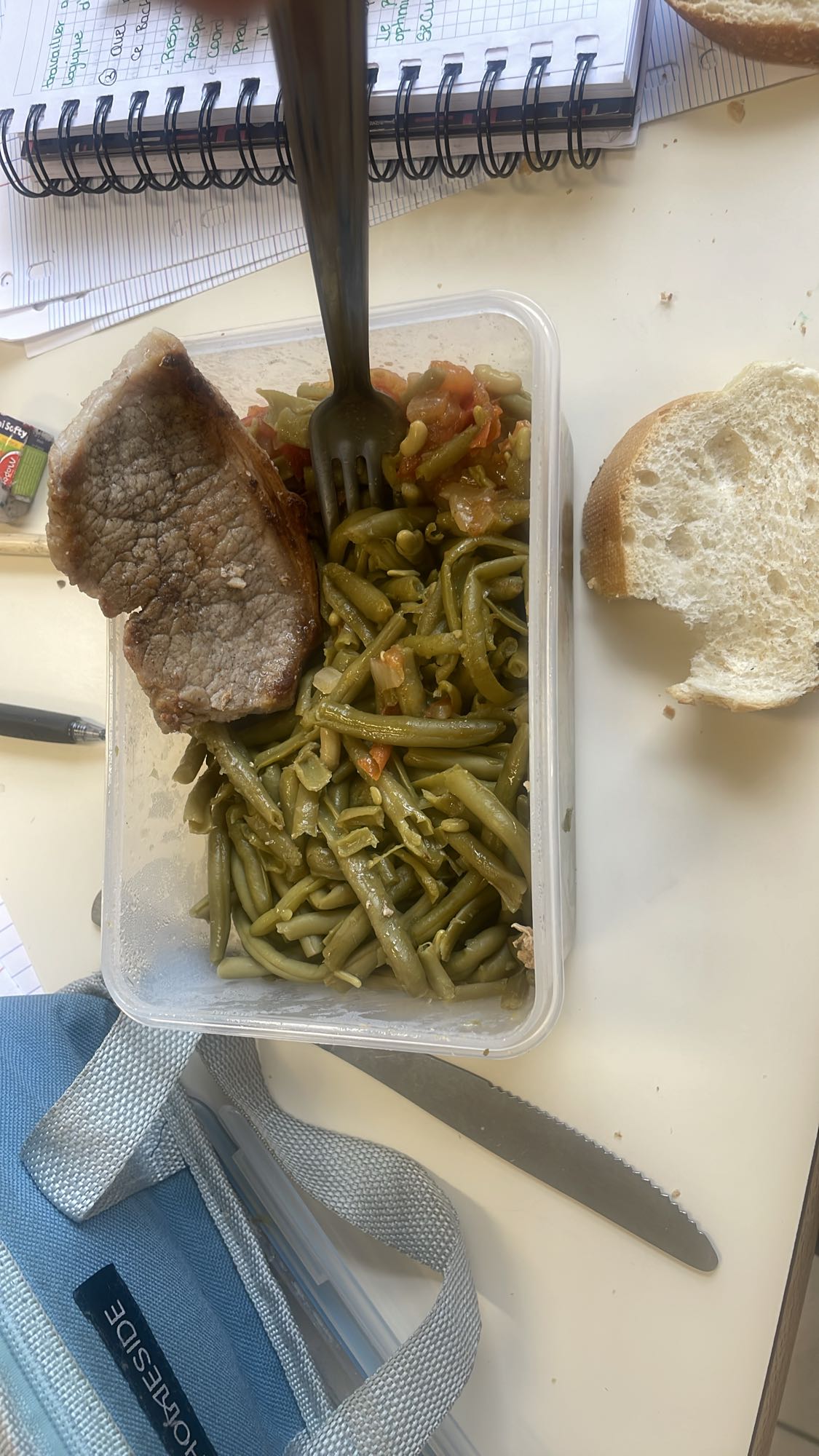 Haricots verts et steak