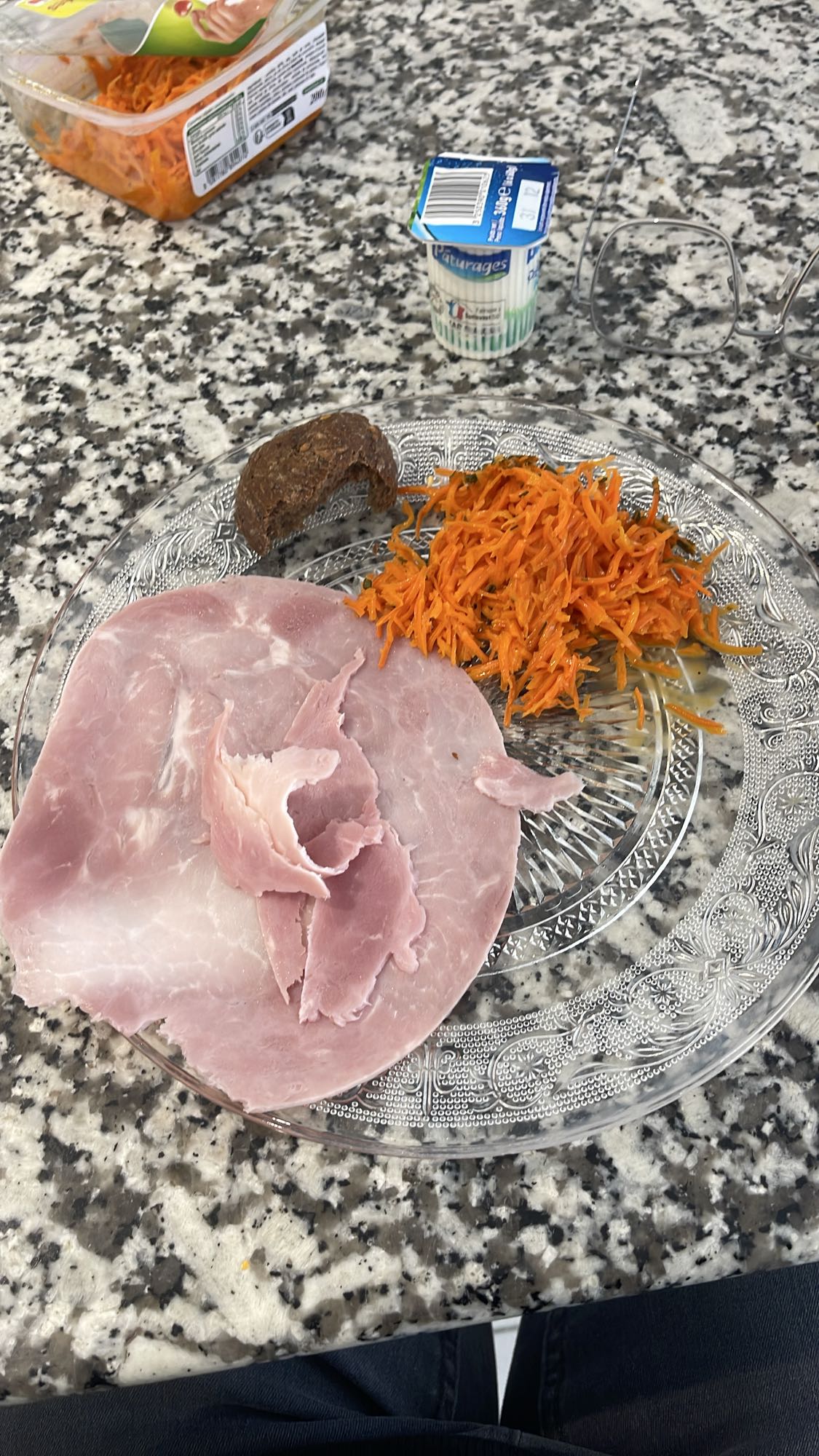 Déjeuner jambon carottes