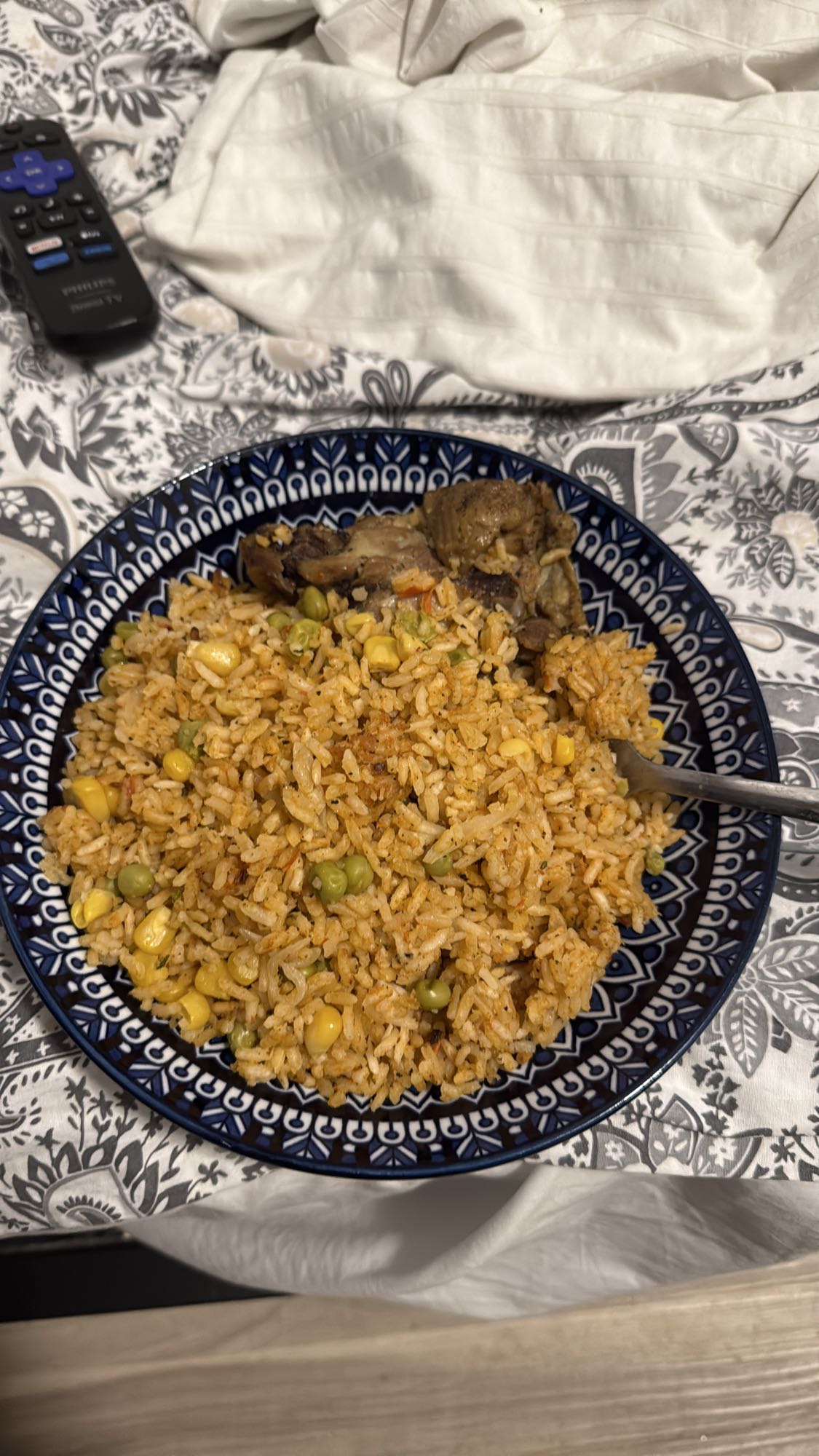 Riz aux légumes et poulet