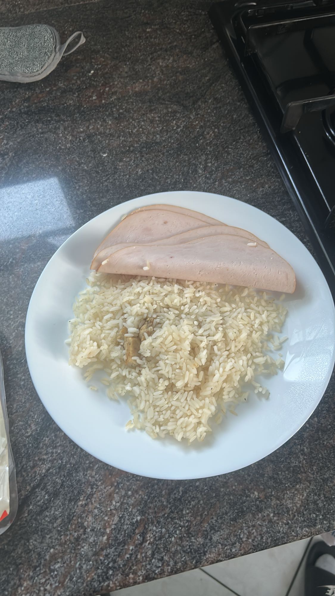 Riz et dinde tranchée