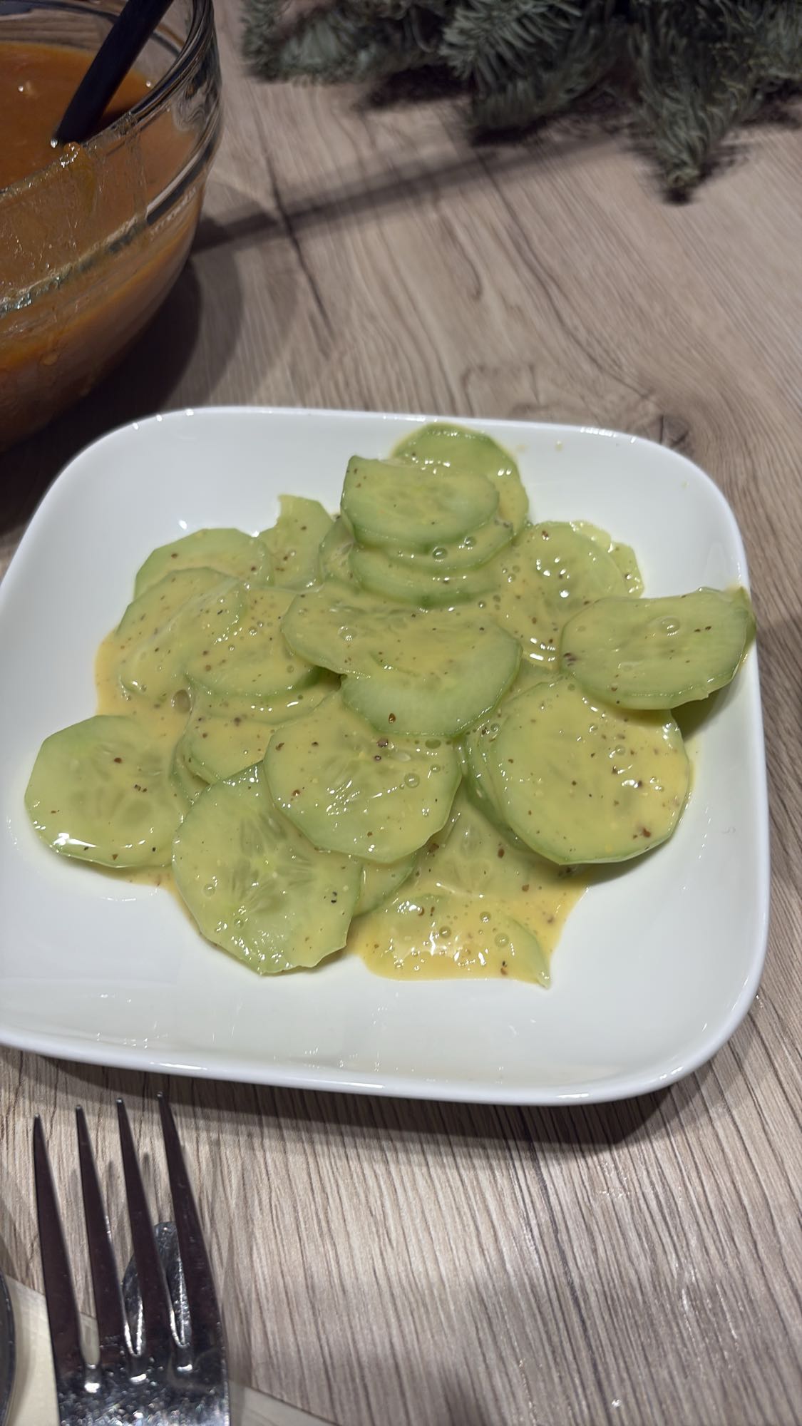 Komkommer mosterdsalade