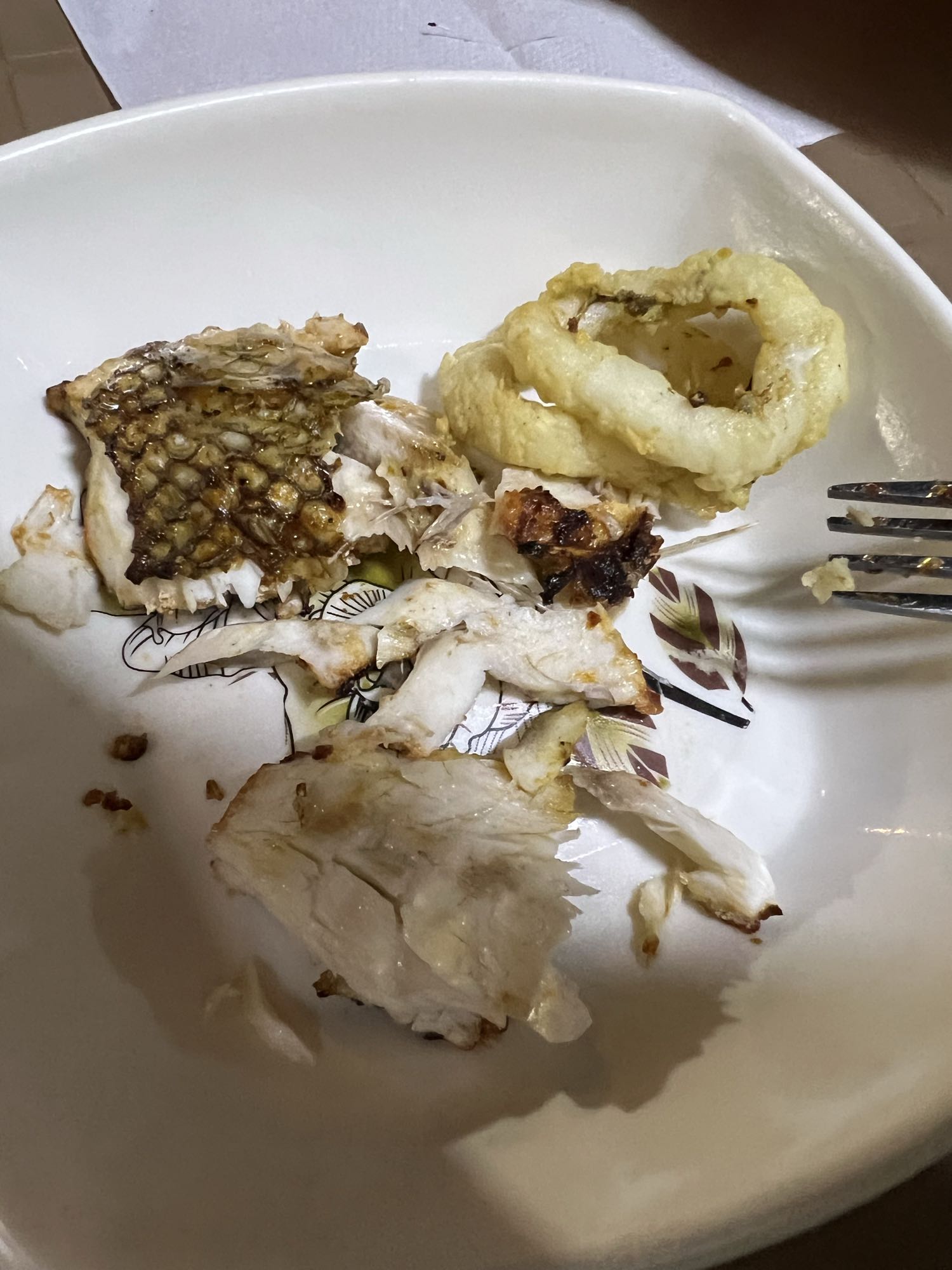 Grilled fish and fried calamari