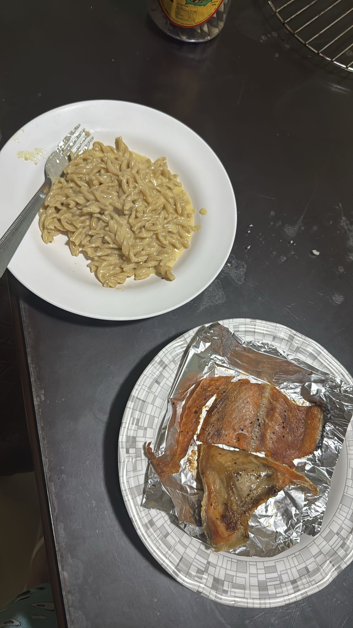 Creamy truffle pasta with fish