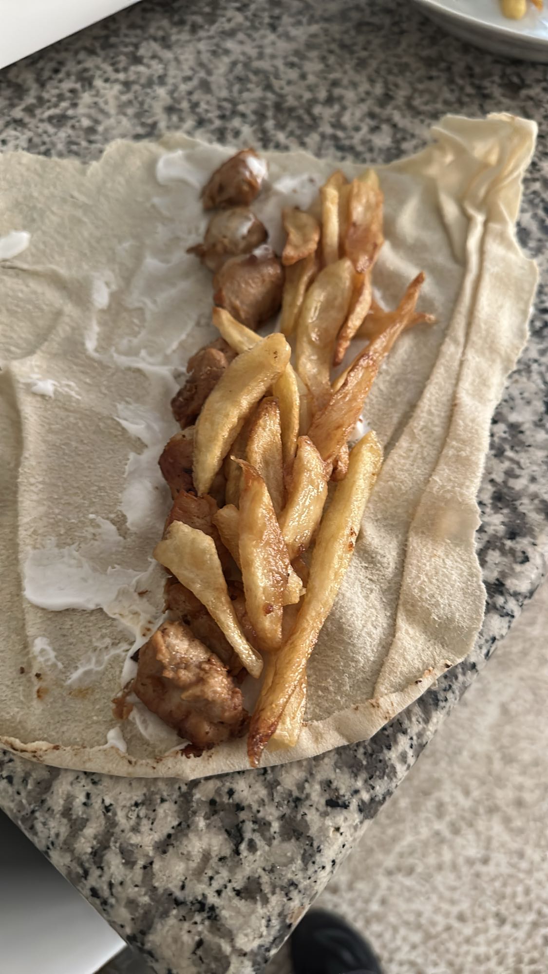 Chicken wrap with fries