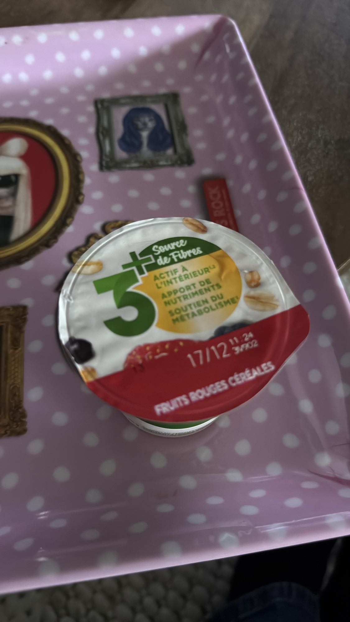 Yaourt fruits rouges céréales