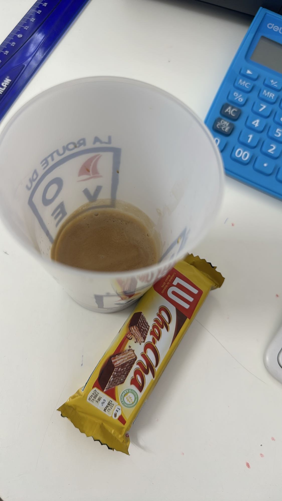 Café et gaufrette choco