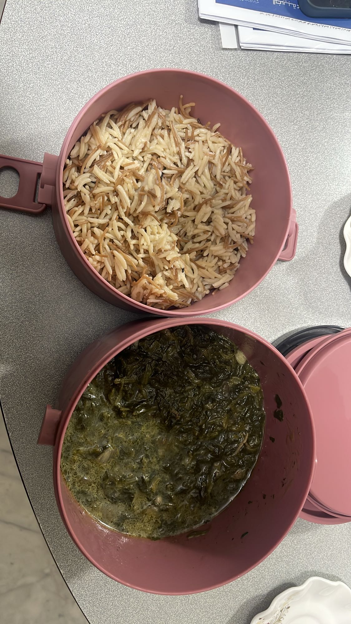 Rice with spinach stew