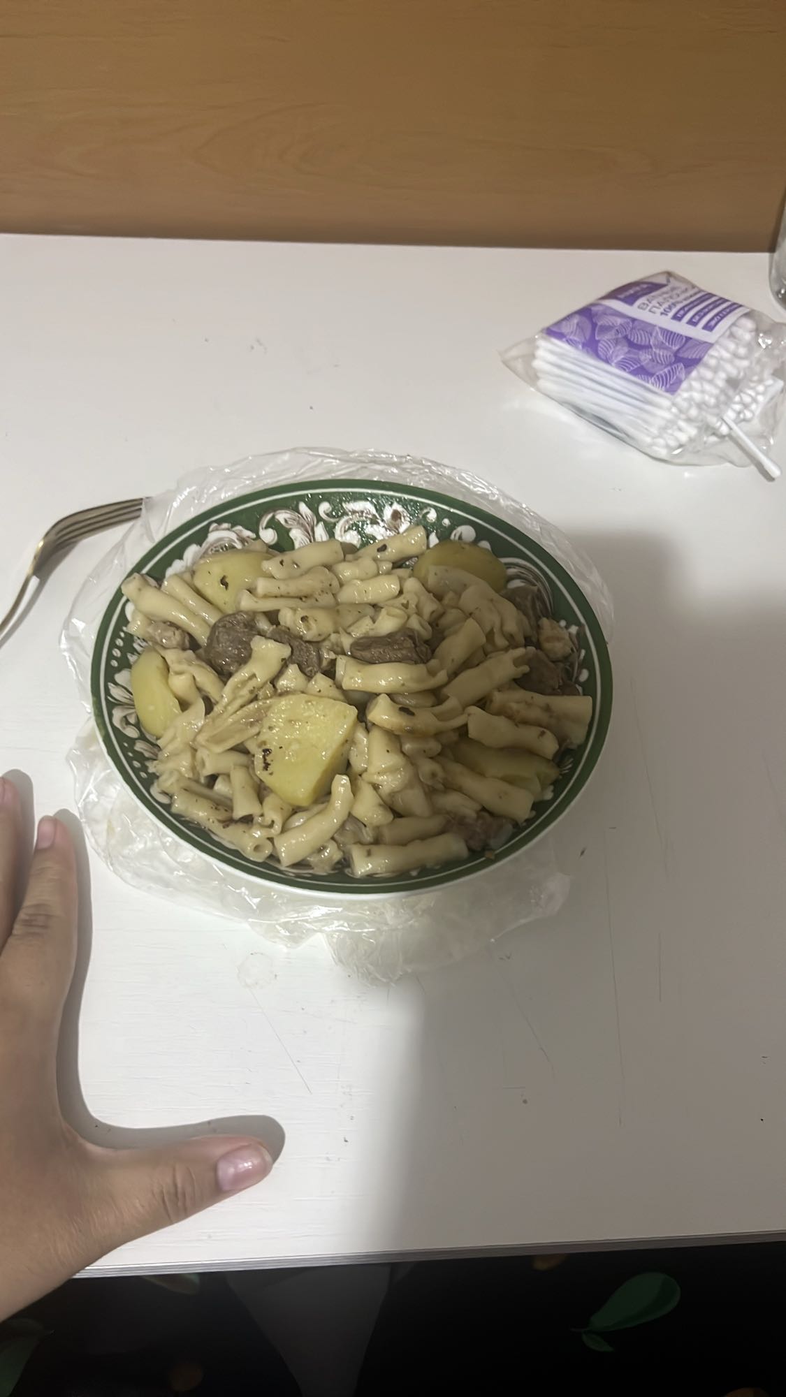 макароны с мясом и картошкой