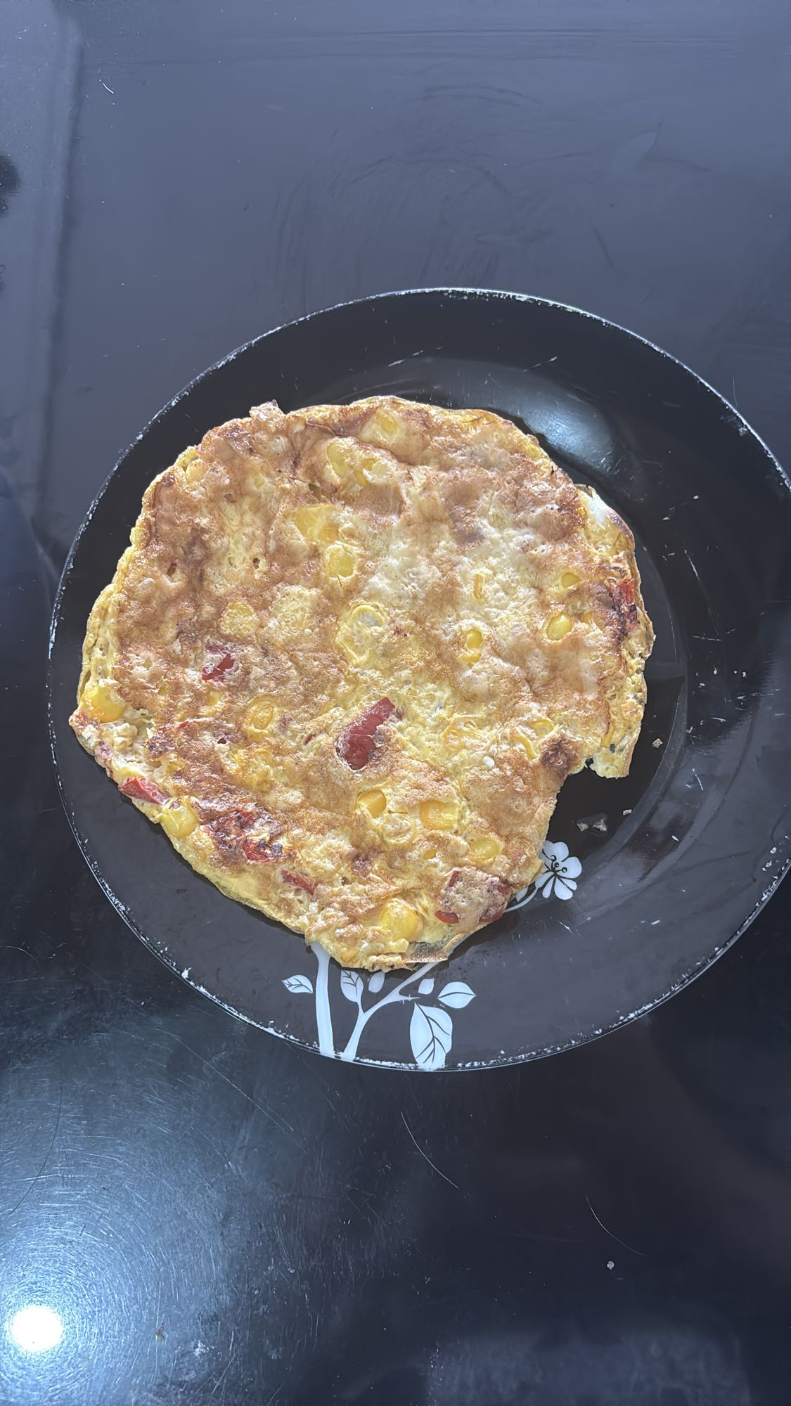 tortilla de maíz y pimiento