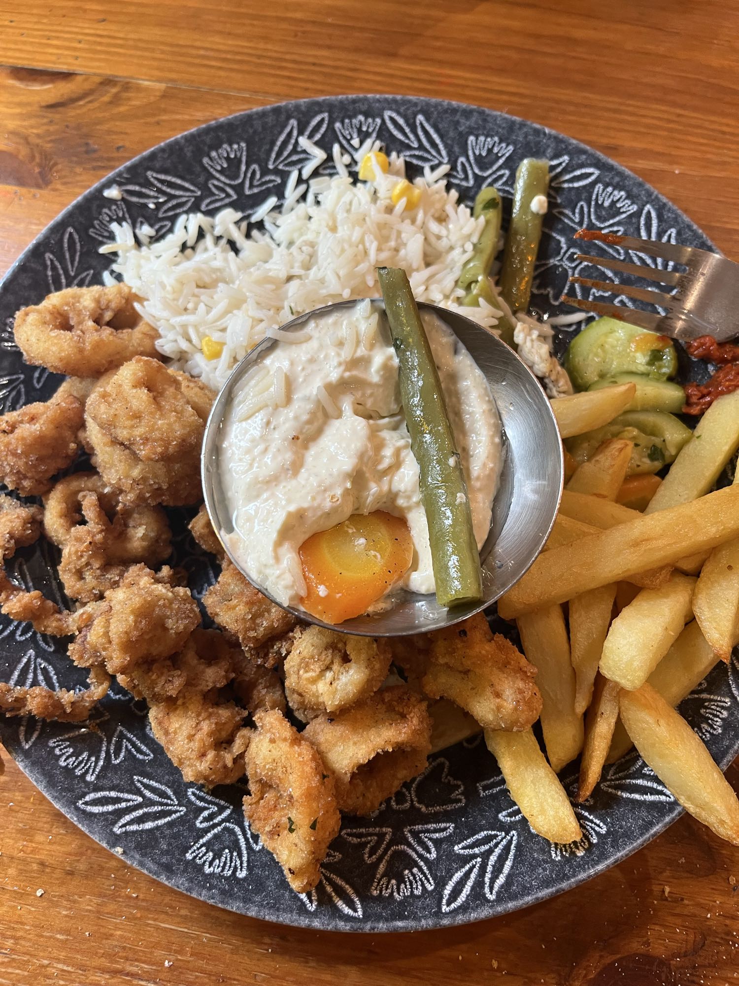 Assiette friture et riz