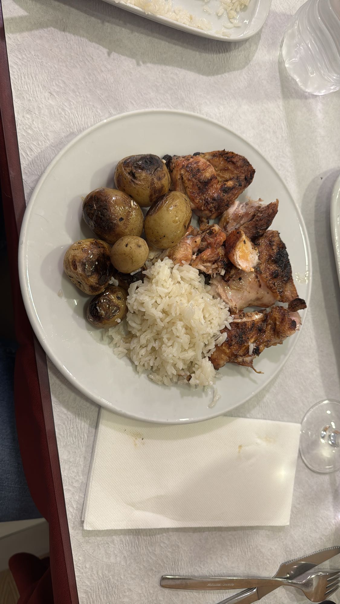 Grilled Chicken, Rice, Potatoes