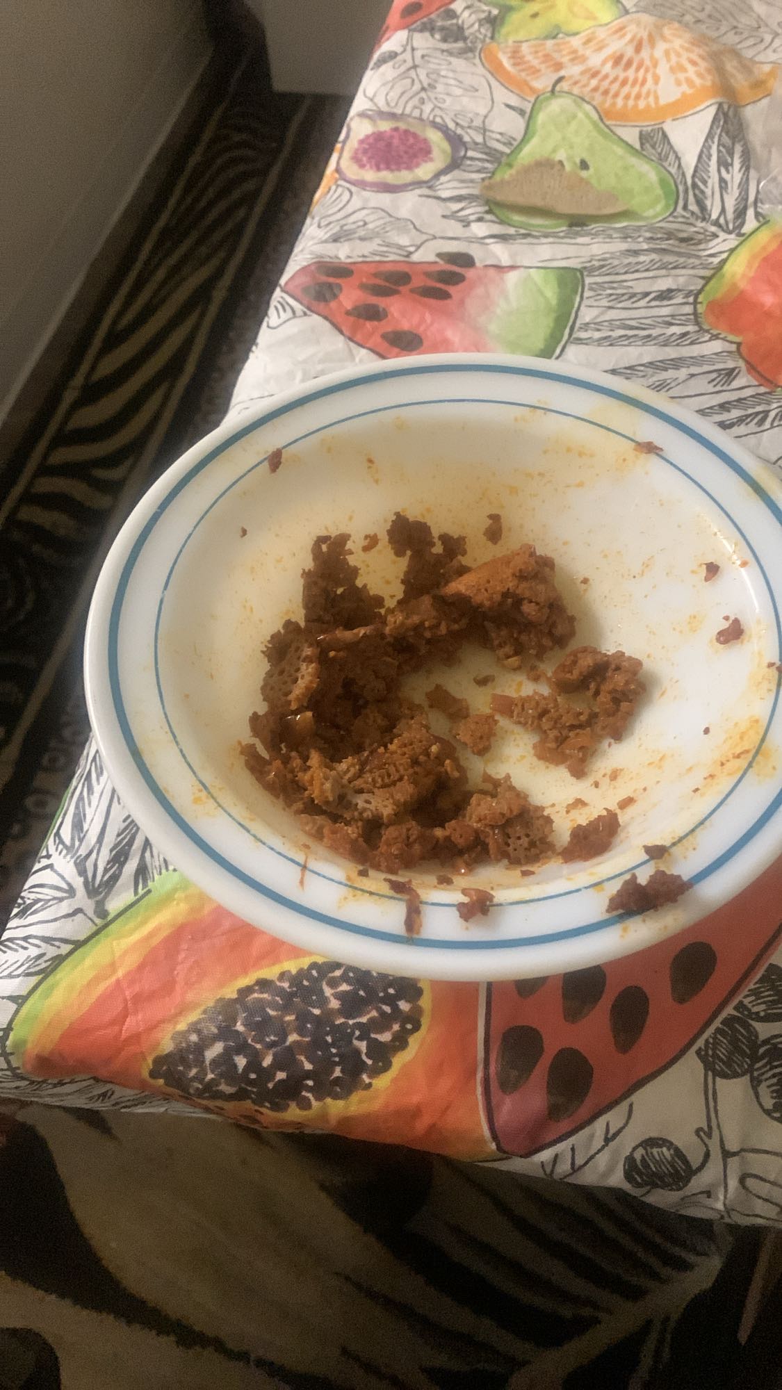 Spiced injera with meat