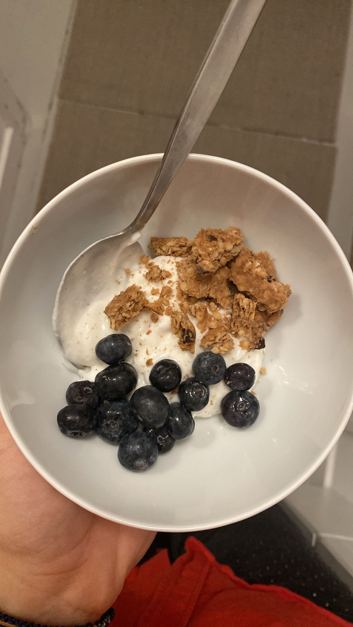 Skyr 0.2 med blåbær og lidt granola