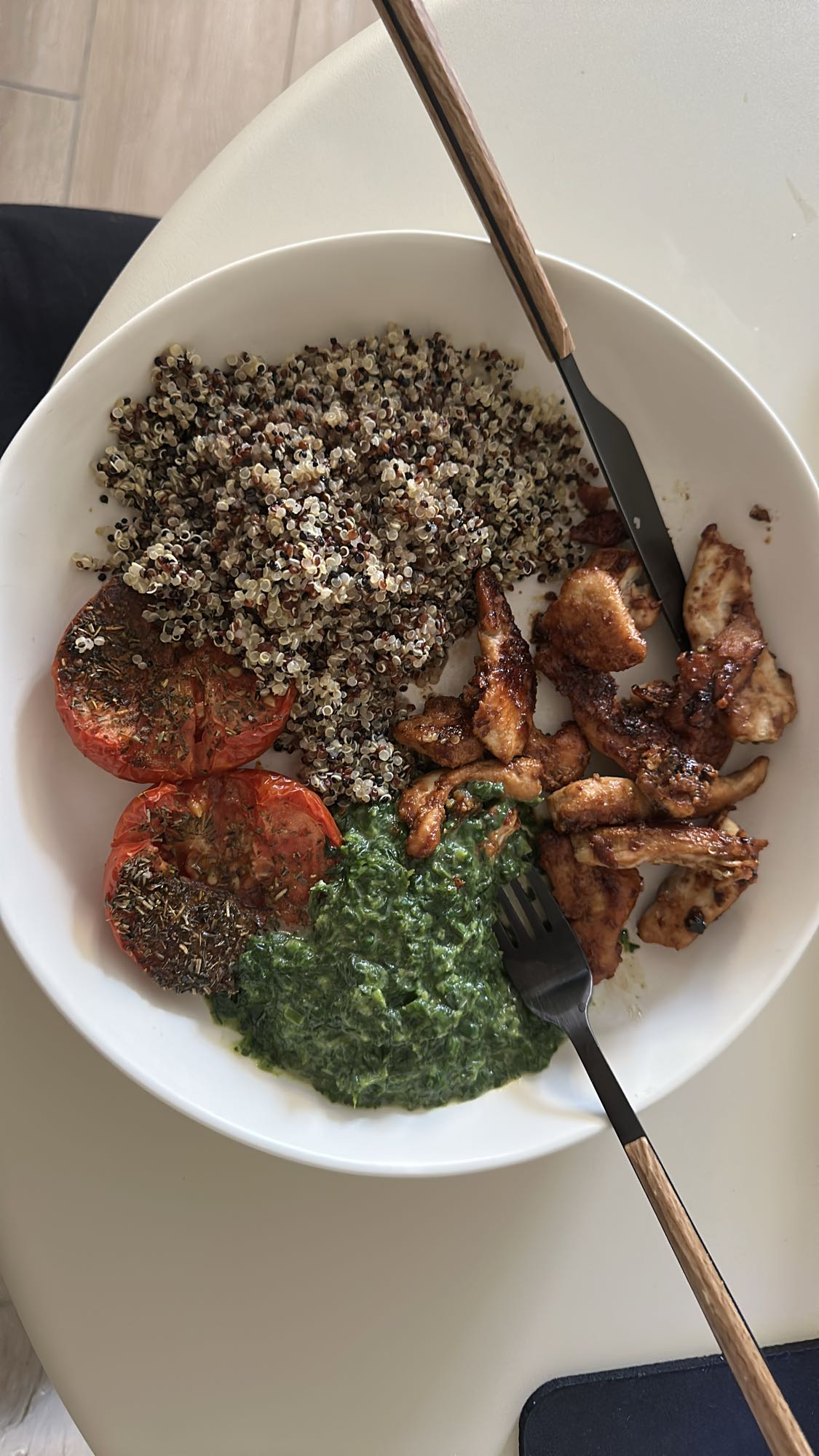 Poulet quinoa épinards