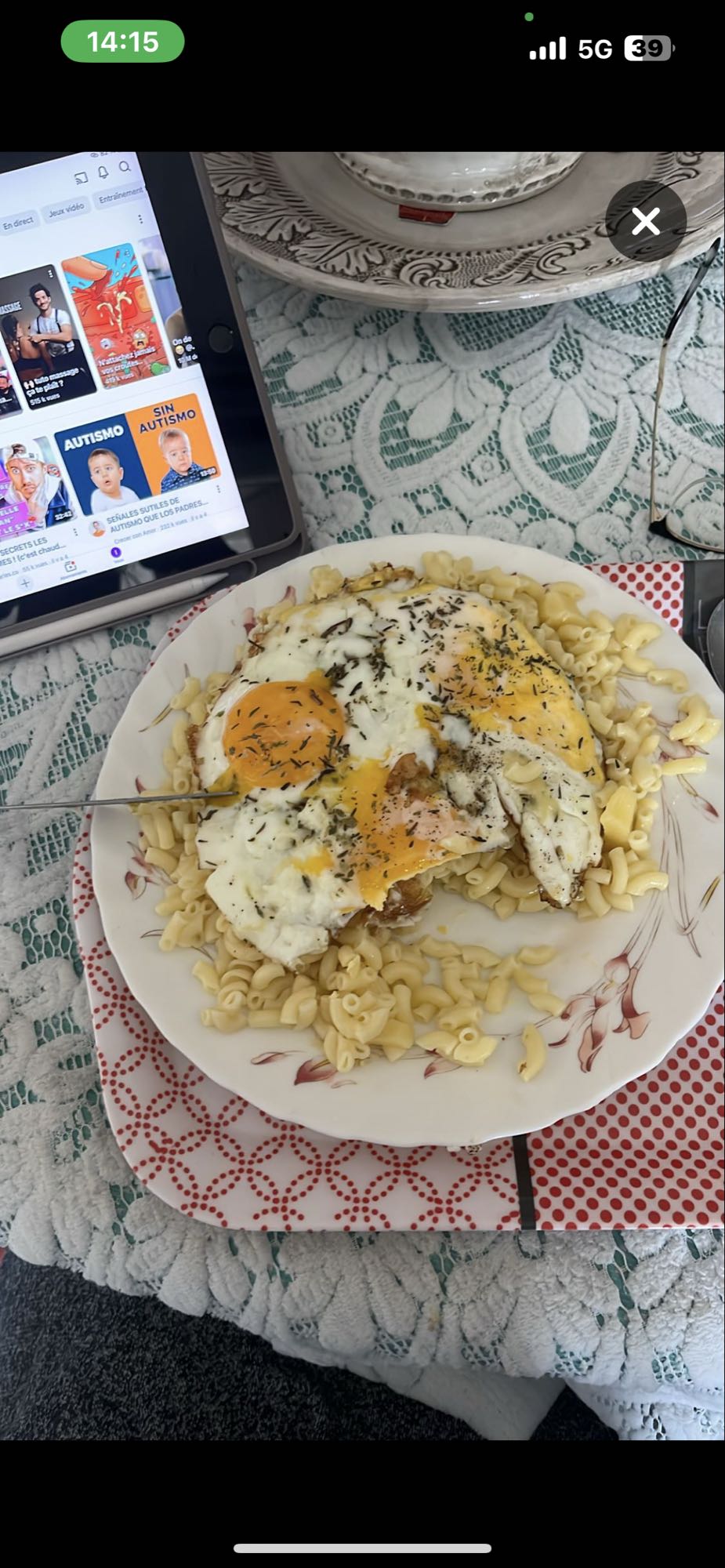 Pâtes aux œufs frits